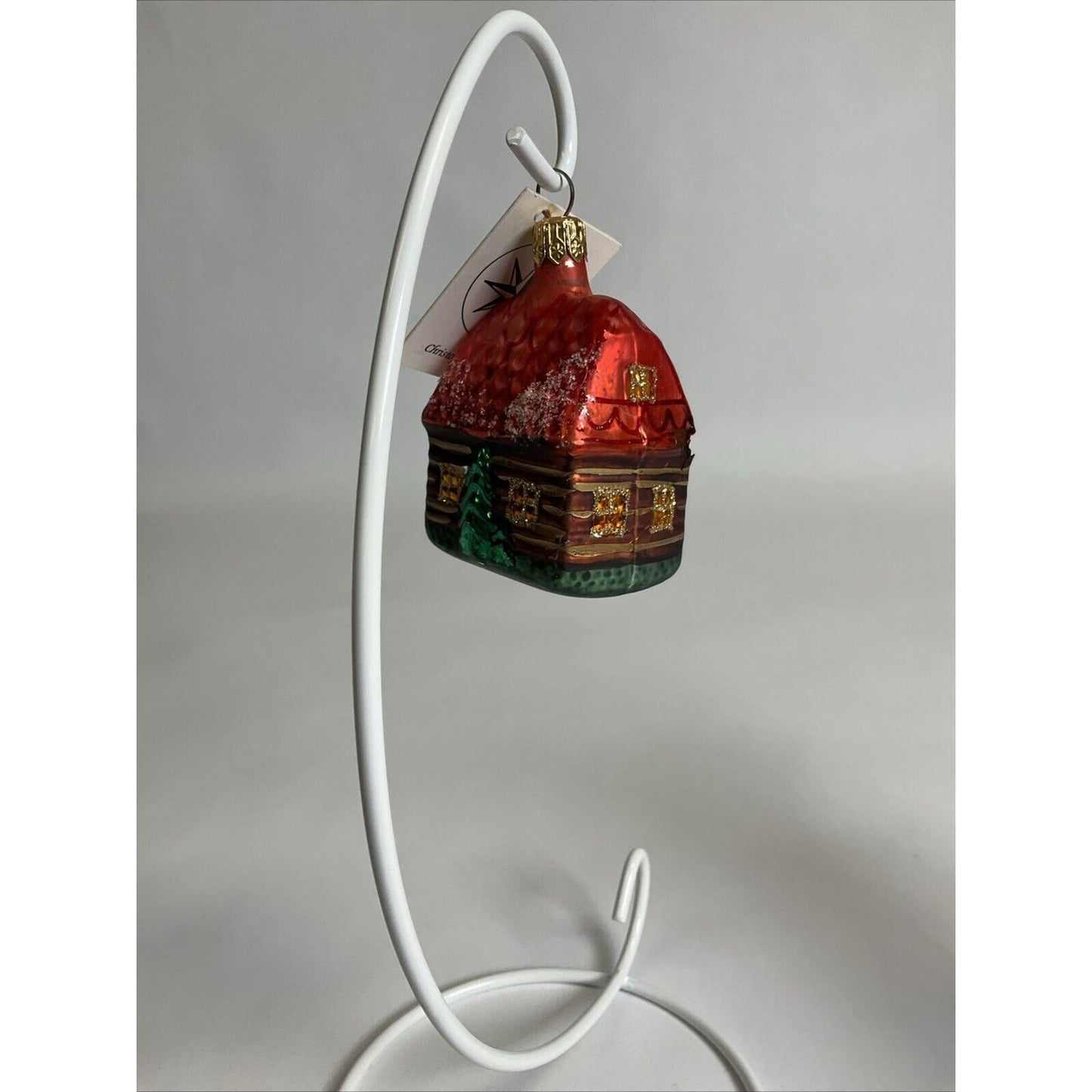 Christopher Radko Tropical Pelican Pete + Christmas Cabin Ornament / Damaged