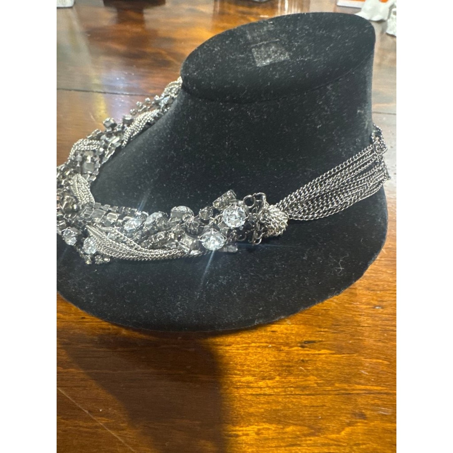 Vintage Multi-Strand Crystal and Chain Necklace