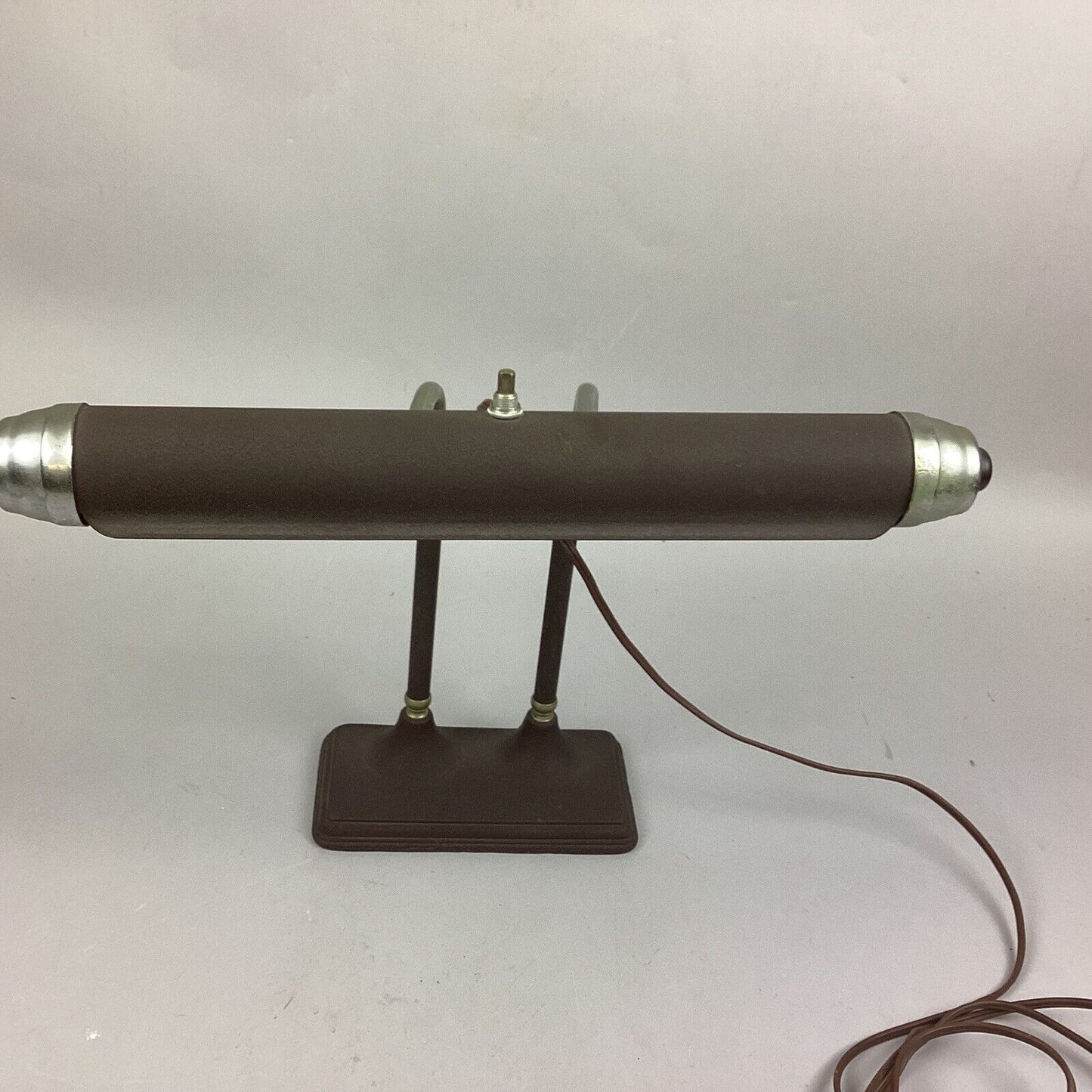 1940’s Articulated Industrial Metal Fluorescent Desk Lamp - 12.25”H