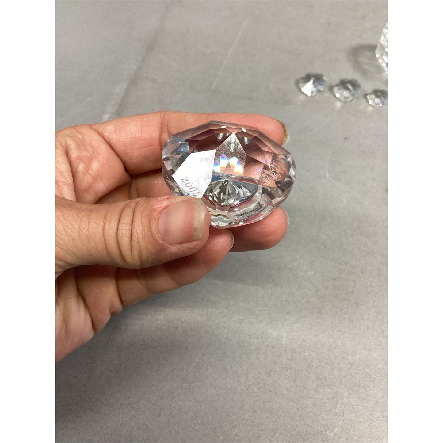 Set Of 7 - Swarovski Crystal Heart Ornament, Trinket Dish & 5 Mini Hearts