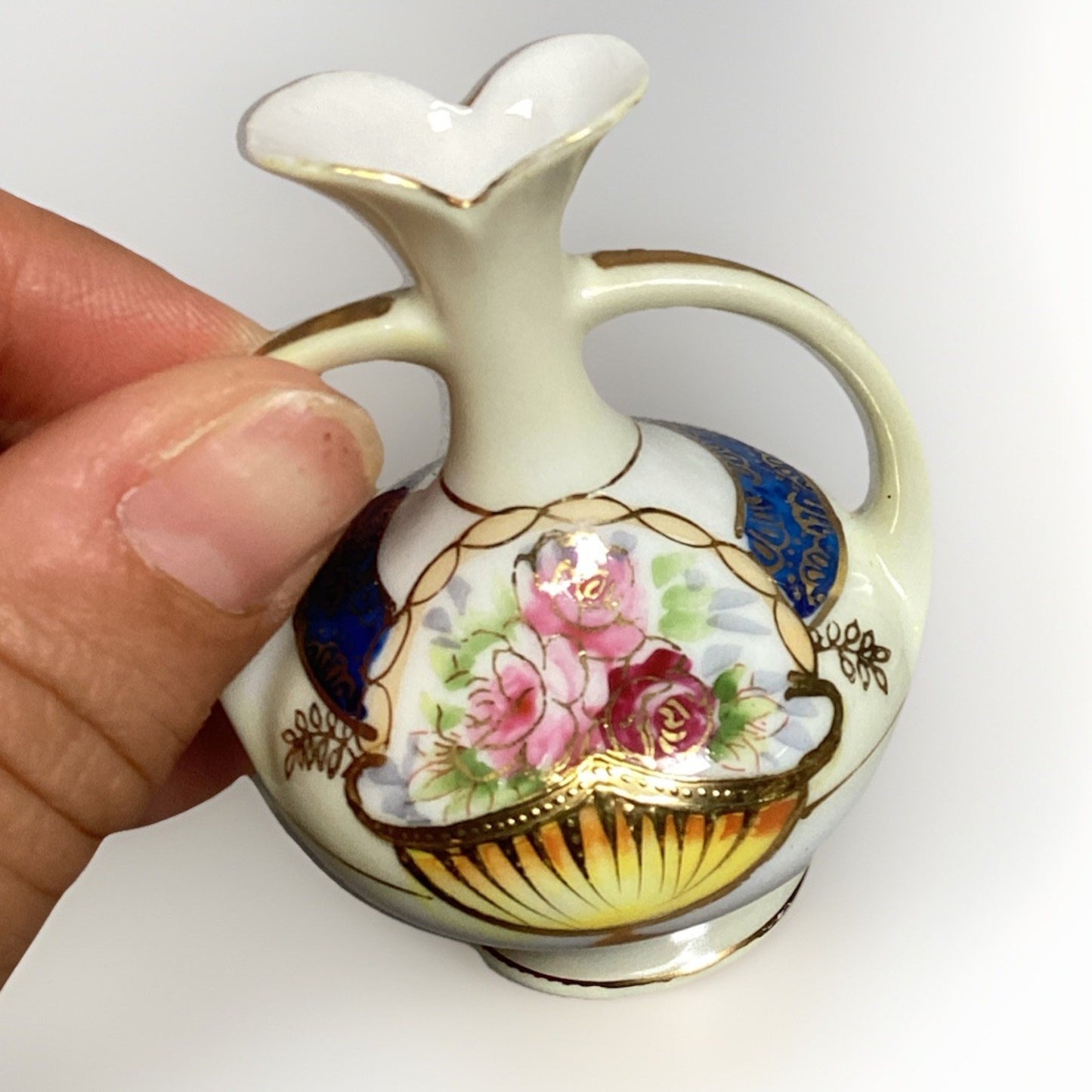Mini Floral Water Jug Figurine, Perfume Bottle And Trinket Dish