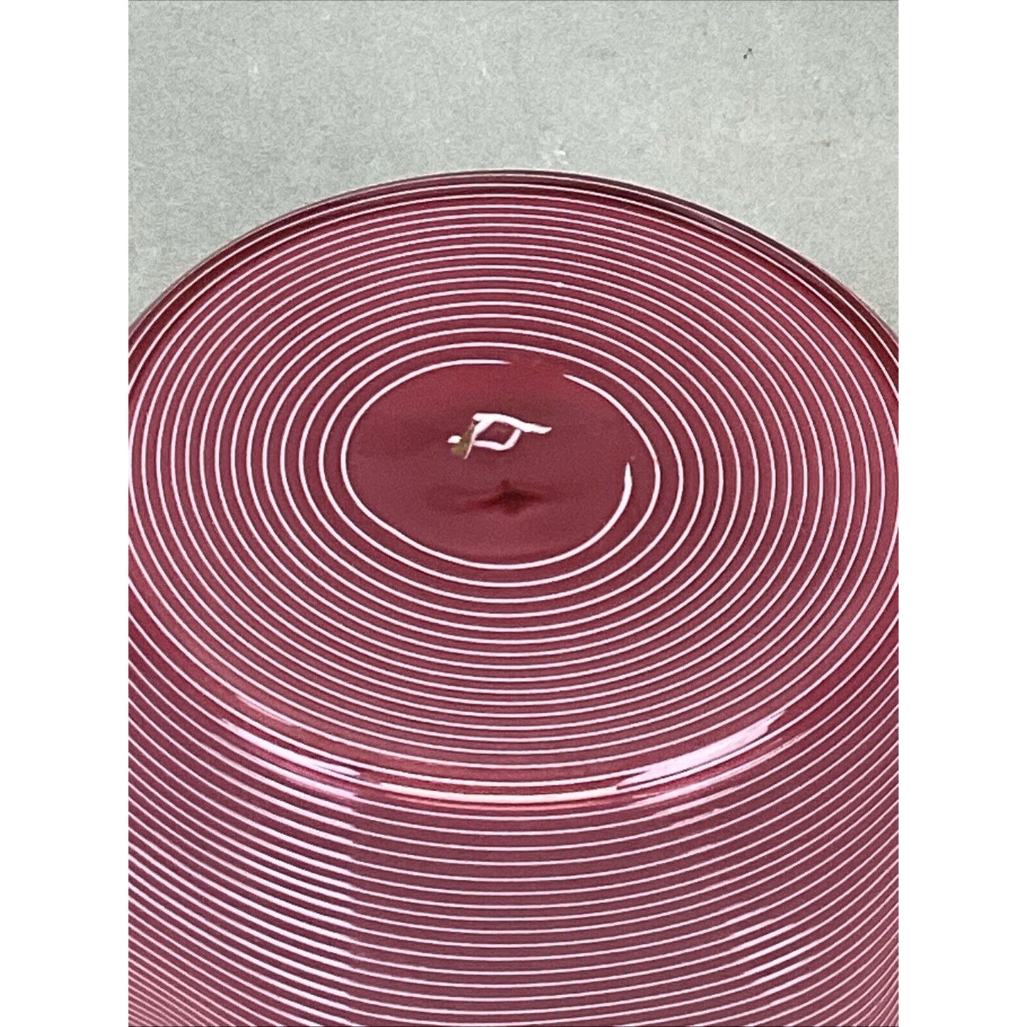 Antique Stephens & Williams Cranberry Glass Threaded Ribbed Finger Bowl - 5.5x3”