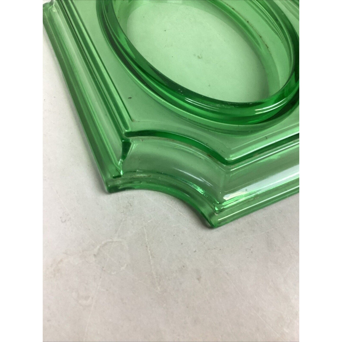 Emerald Green Glass Bread Plate Serving Dish - 13.5”L