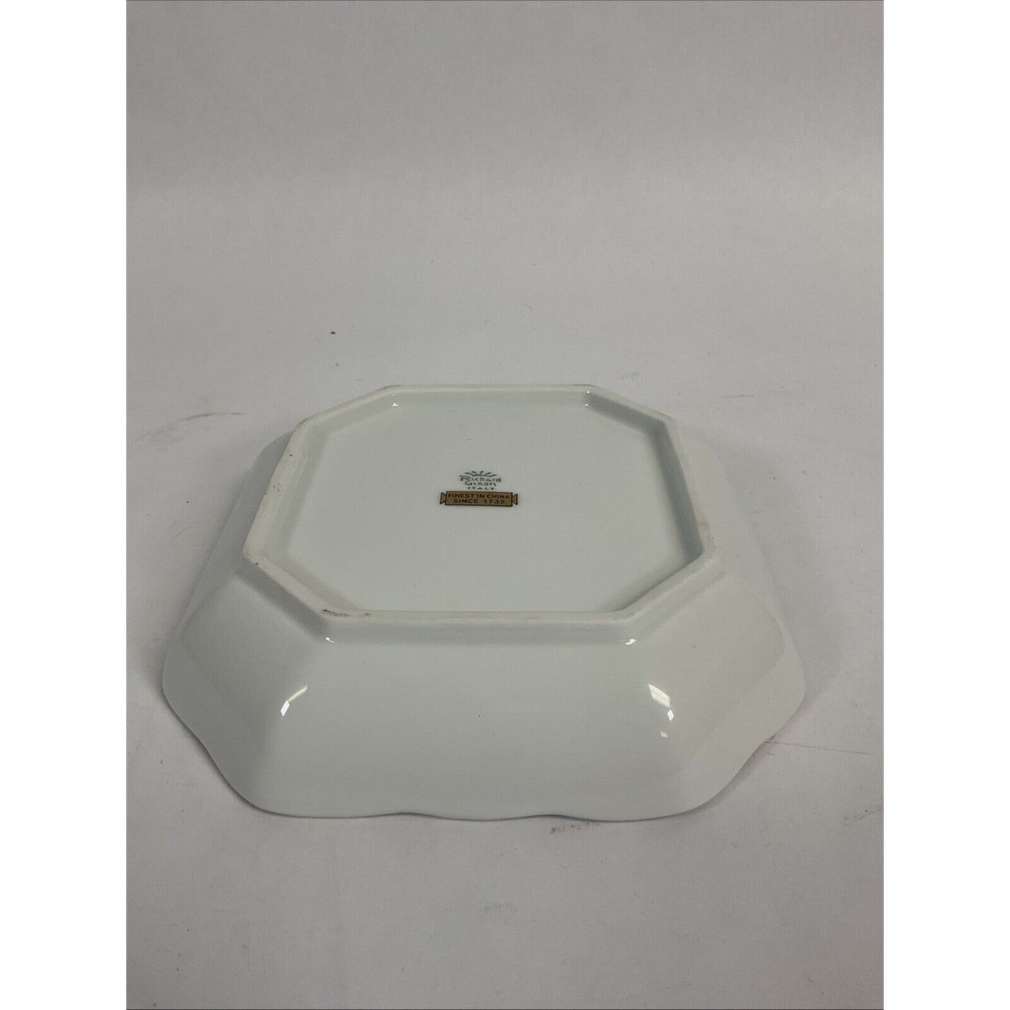 RICHARD GINORI Oriente 6 1/2" Porcelain Square Dish With Gold Band Made in Italy