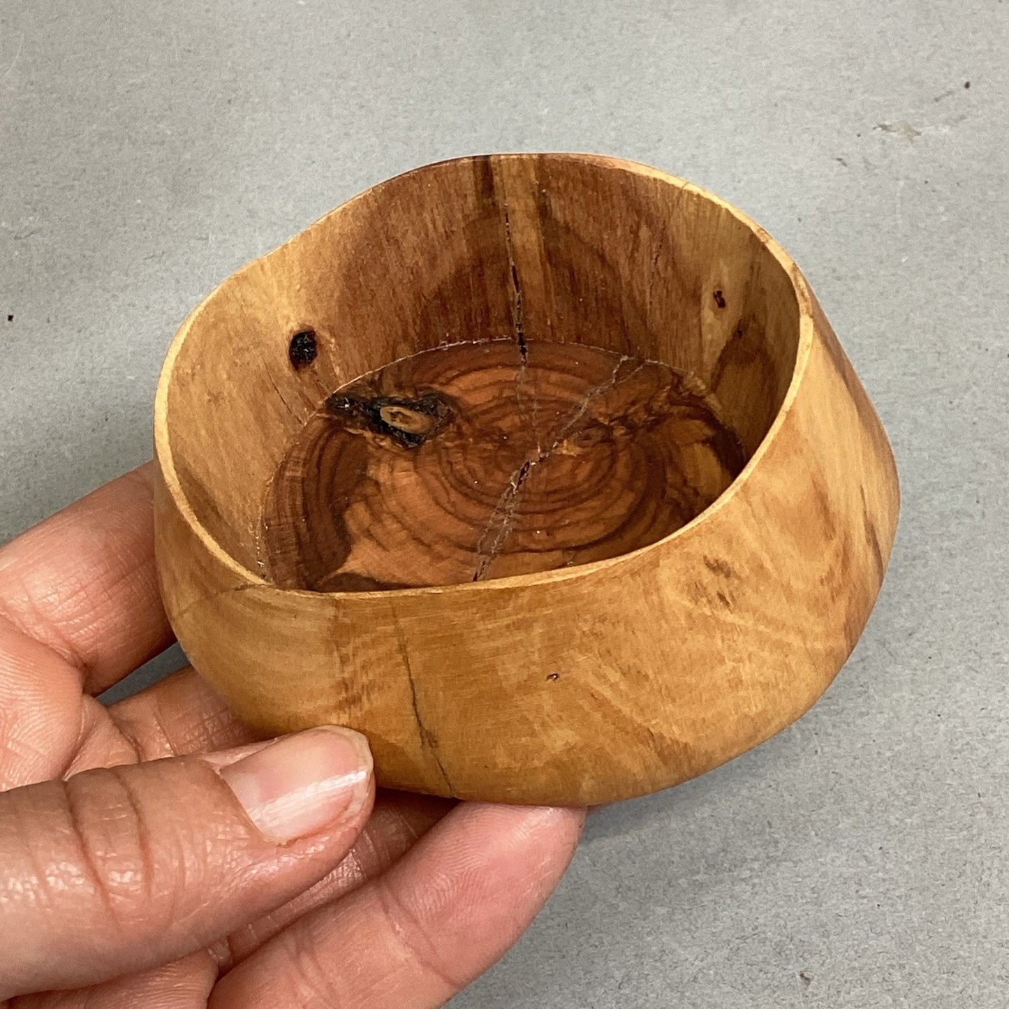 Set Of 2 Hand Carved Wooden Trinket Dishes/Catchall