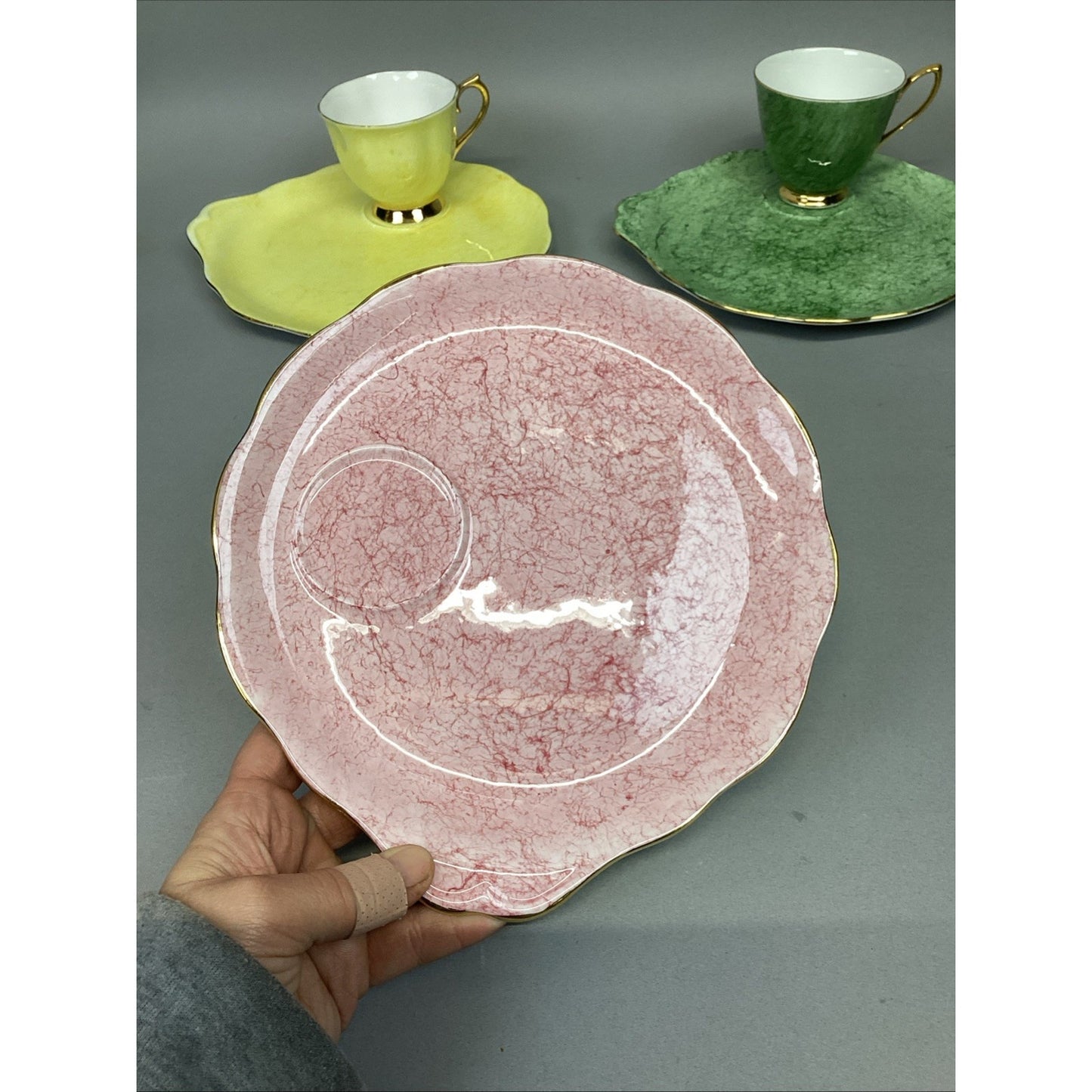 11 Pc Royal Albert Gossamer England Cups, Saucer Snack, Luncheon Plates