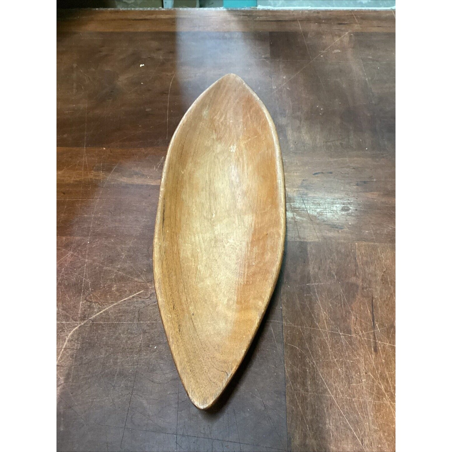Vintage 18” Teak Monkey Pod Hawaiian Wood Bowl