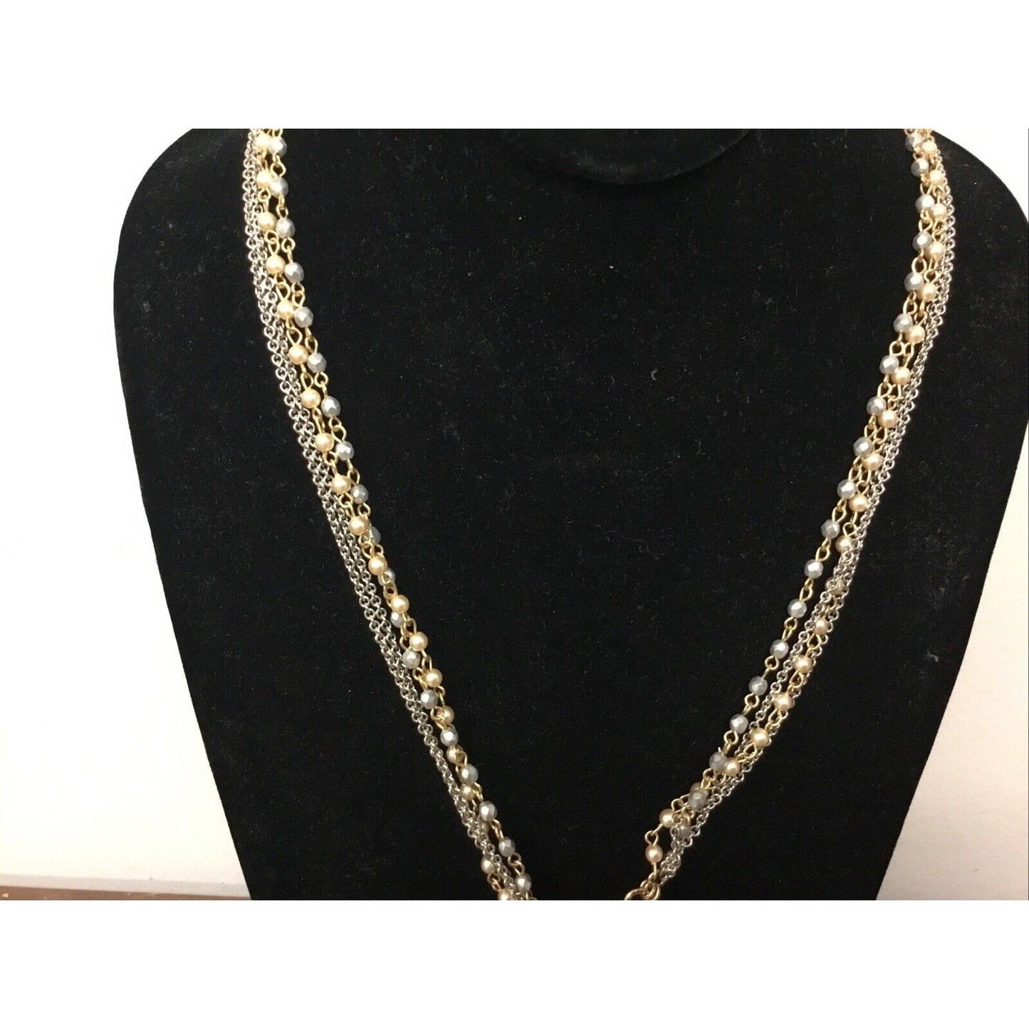 Necklace Chain Gold/Silver Tone Oval Pendant Textured Fashion