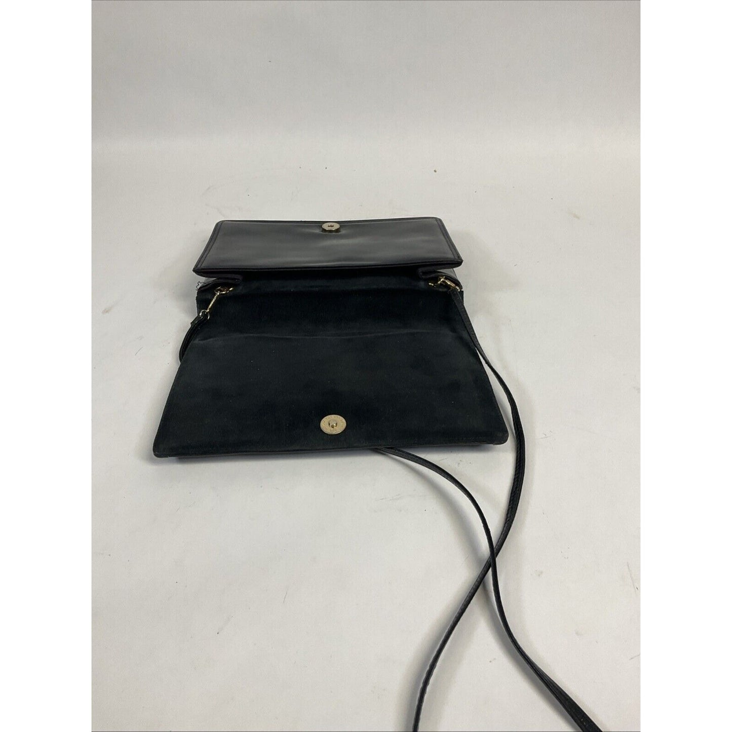 VINTAGE 80s Black Patent Shoulder Bag Cross Body Purse