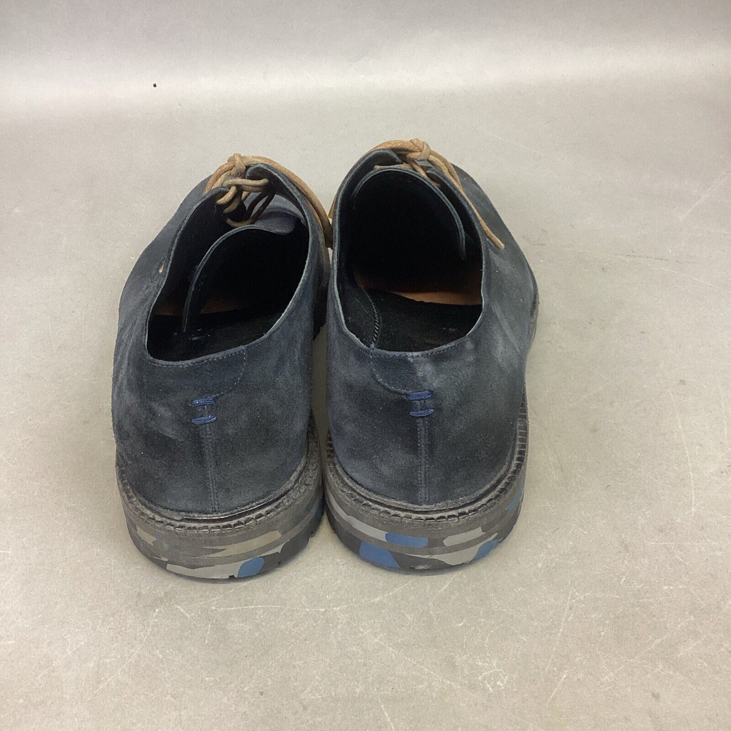 Sergio Rossie Blue Suede Oxford Shoes With Blue Camo Bottoms #4620 - 9
