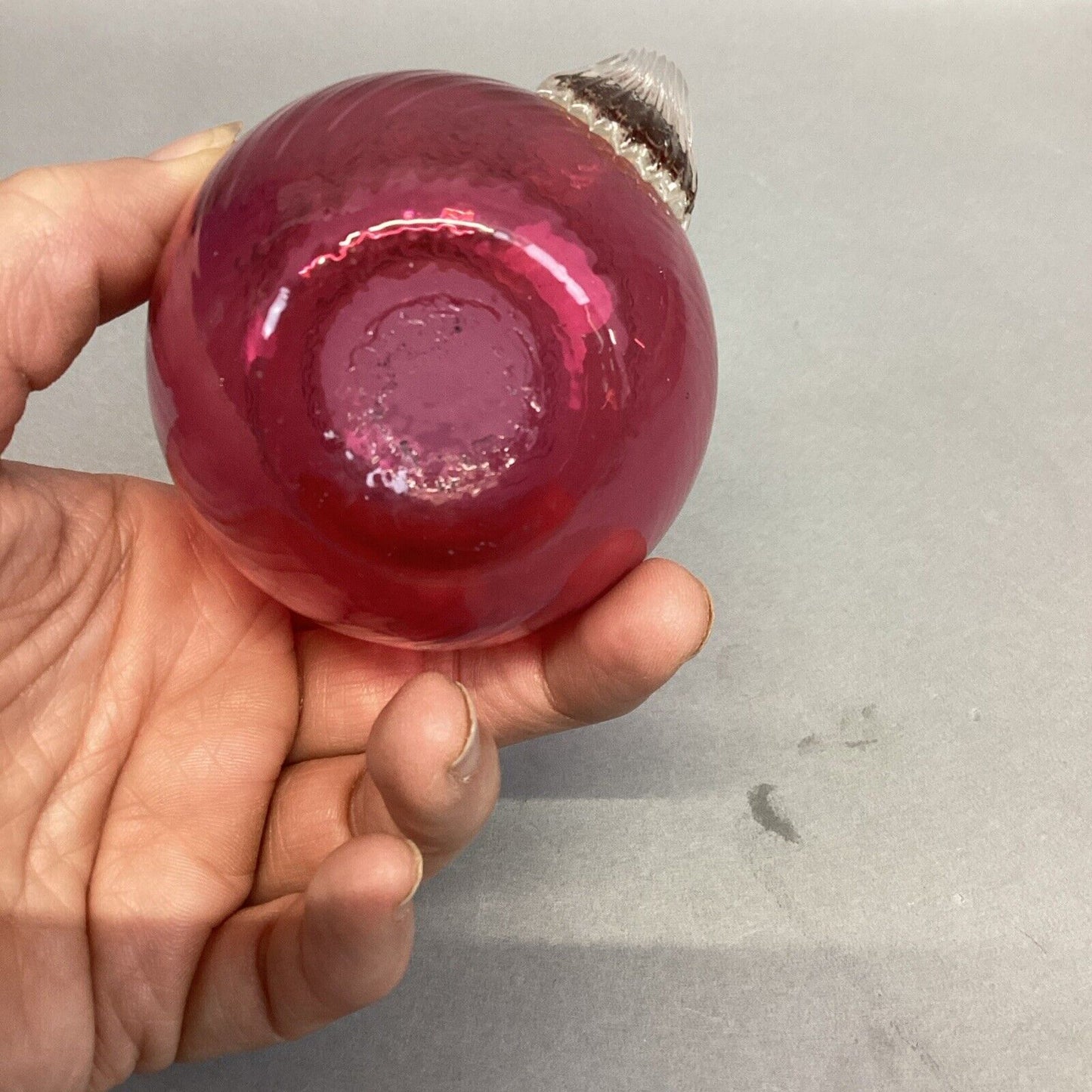 Vintage Pilgrim Cranberry Glass Applied Handle Small Pitcher - 3 7/8”H