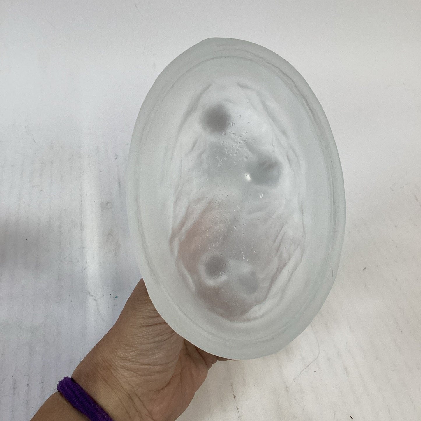 Vintage Clear Glass Elephant Figurine on Frosted Glass Base