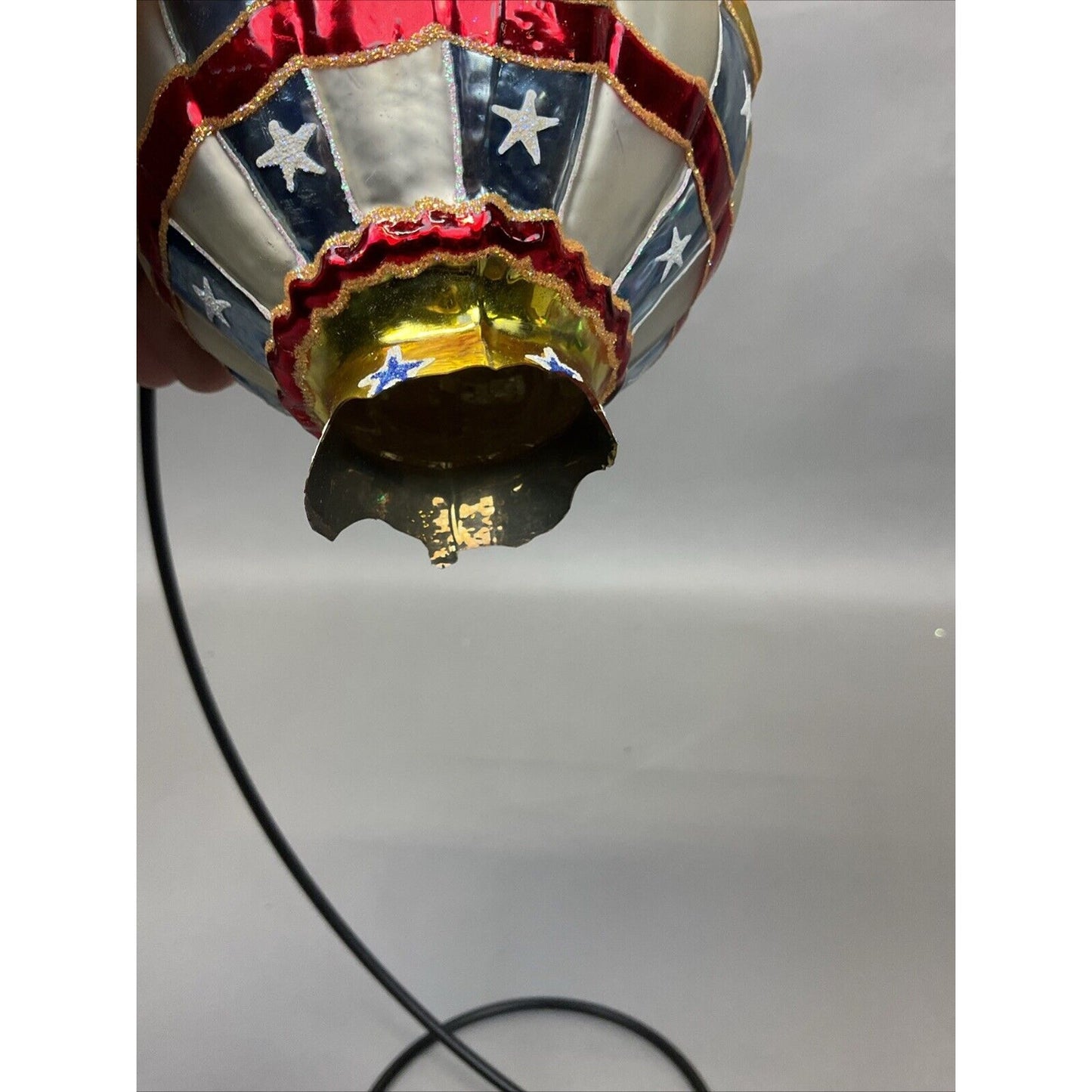 Radko Glory Abounds + Candy Striped Balloon Christmas Ornament / Damaged