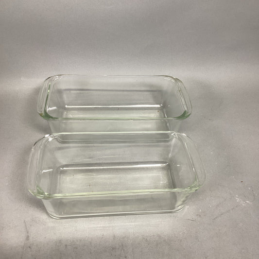 PYREX CLEAR GLASS LOAF BREAD PANS BAKING DISH 1.5 & 2 QT