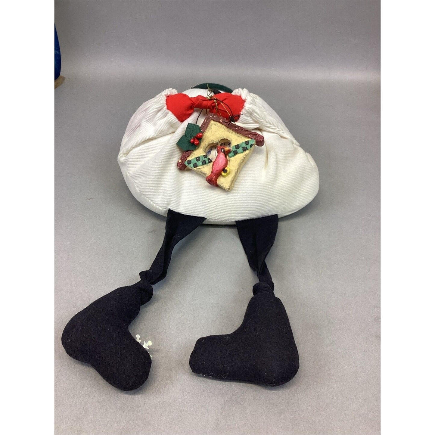 Vintage 1994 Handcrafted Plush Beanbag Filled Snowman Shelf Sitter - 16”