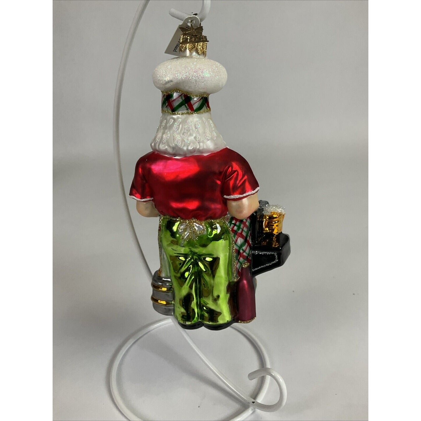 Santa’s BBQ Grill Glass Christmas Ornament European Glass 2016