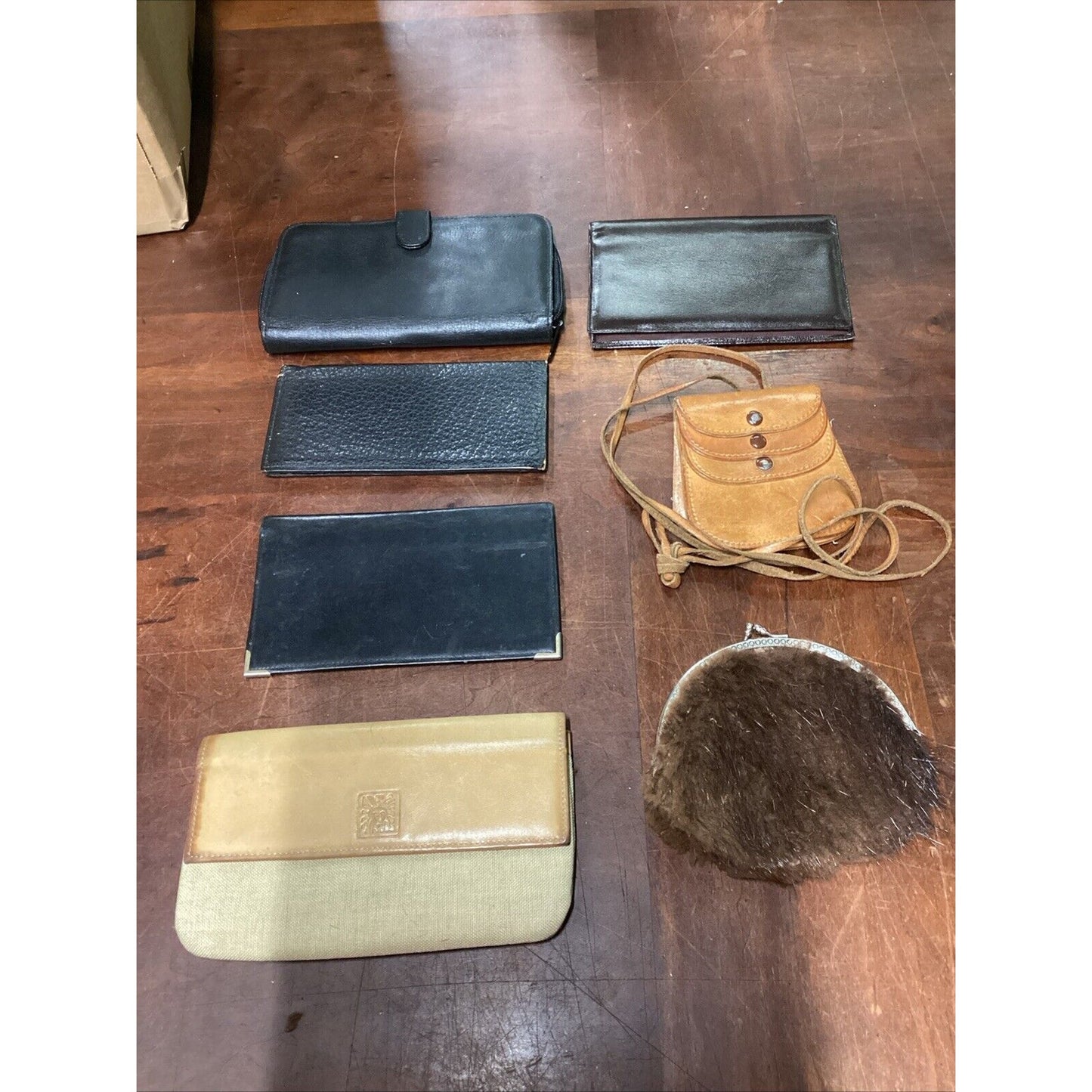 Set Of 8 Wallets, Coin Purses & 1 Purse- Cowhide, Calfskin, Genuine Kidskin Hide