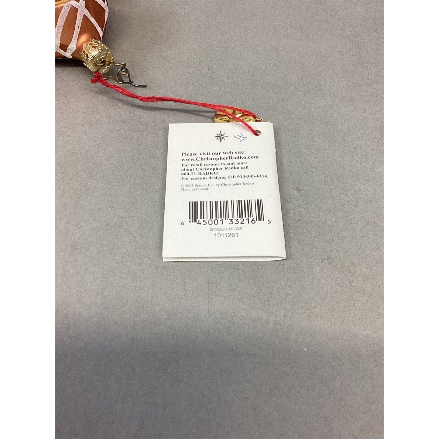 3 Radko Gingerbread Man And Rocking Horses Glass Christmas Ornaments - Damaged