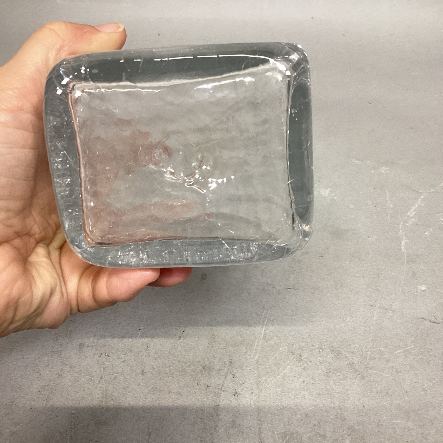 Hand Blown Crackled Glass Vase - 8.75”H