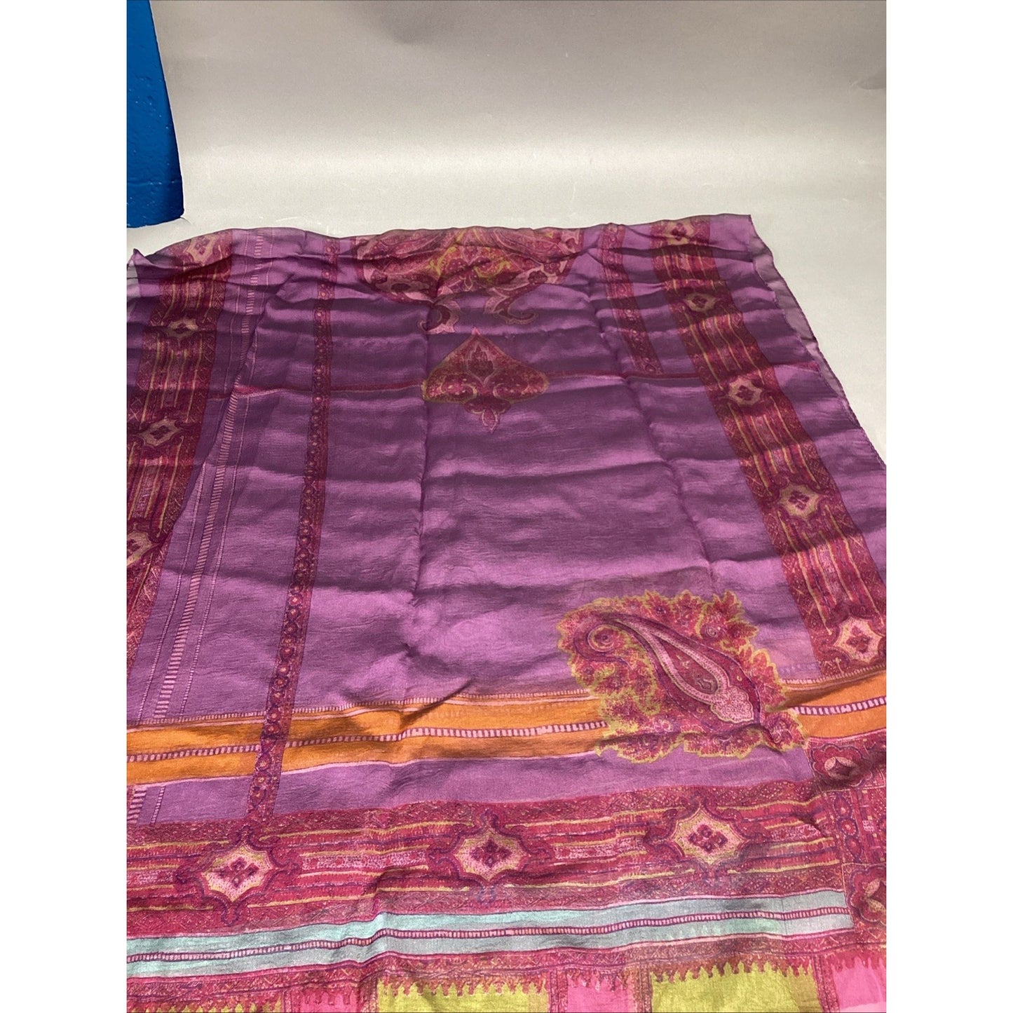Vintage Purple Pink Paisley Women’s Silk Scarf - 62x26”