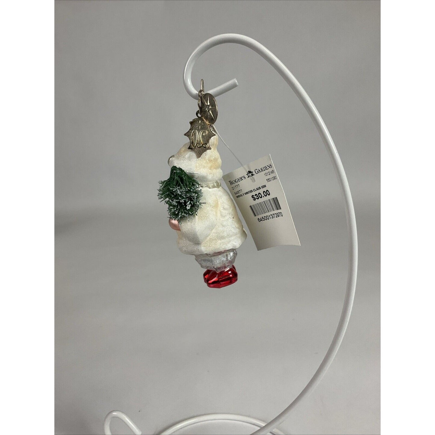 Radko Ornament - "Wooly Winter Claus Gem" - Santa with christmas tree