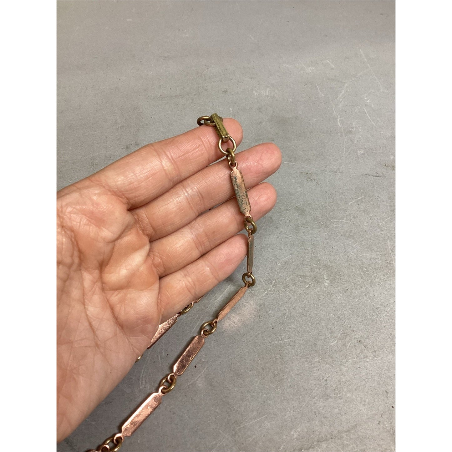Vintage Chenet d'Haiti Winifred Mason Modernist Copper & Brass Necklace - Signed