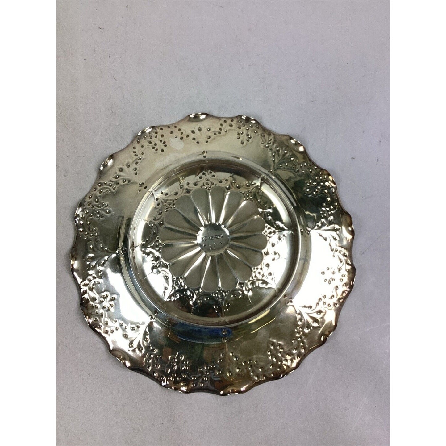 Set Of 2 Antique EPNS Round Dish Plate #6807