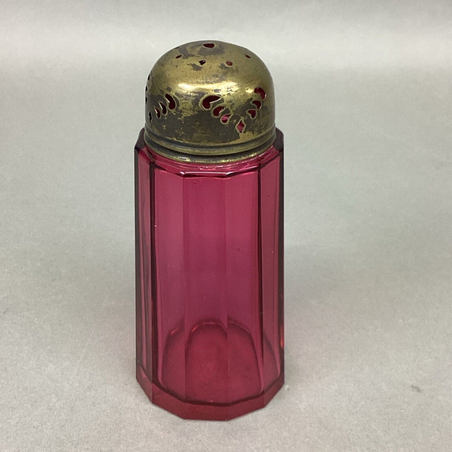 Vintage Cranberry Glass Sugar Shaker - 5”
