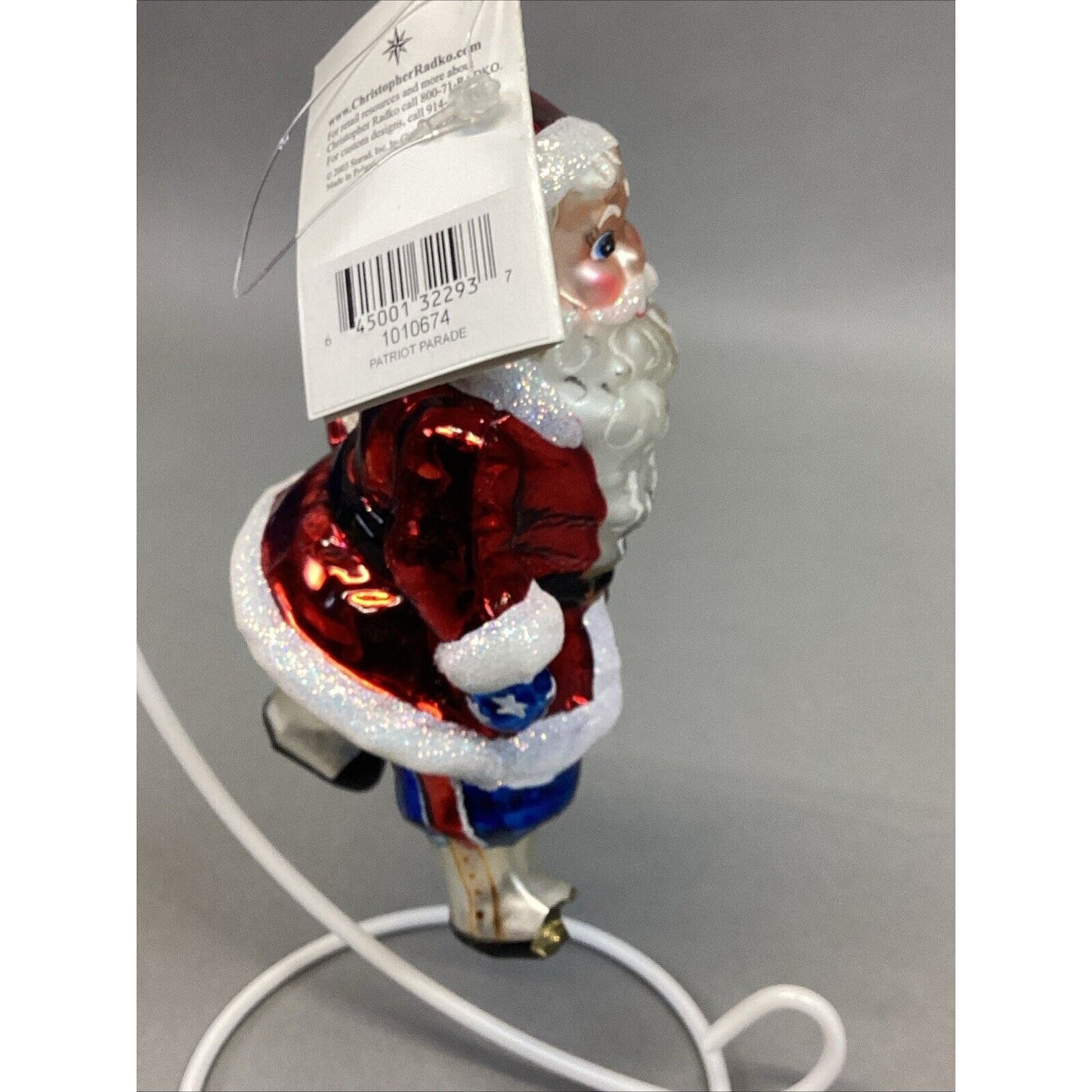 Radko Santa Patriot Parade Christmas Ornament - Damaged on 1 Foot