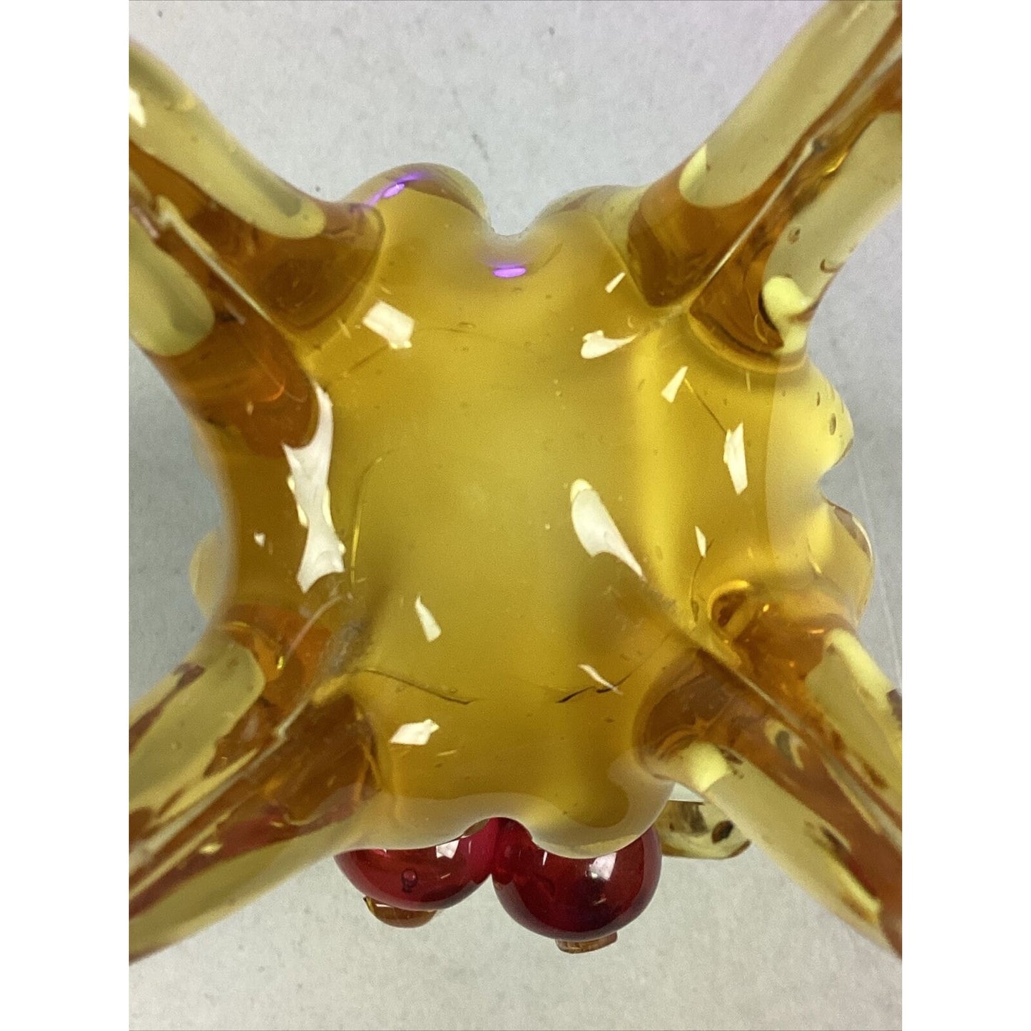 Vintage Stevens & Williams Uranium Glass Cherry Vase - 6” - Glows