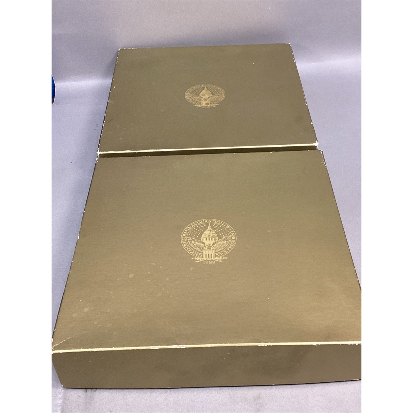 Set Of 2 Pfaltzgraff Bone China George HW Bush Inauguration Plates In Boxes