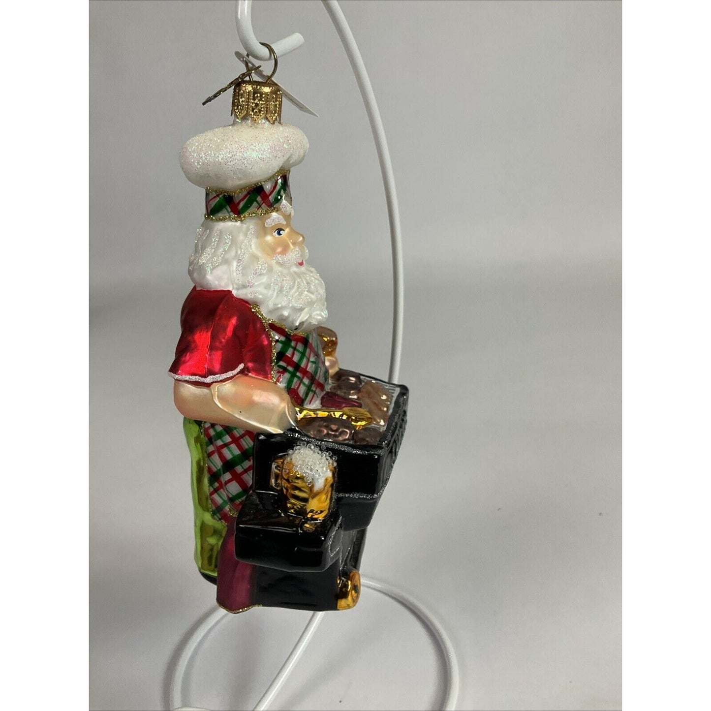 Santa’s BBQ Grill Glass Christmas Ornament European Glass 2016