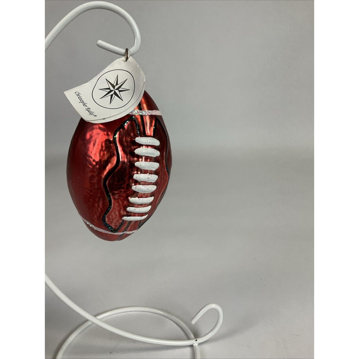 Christopher Radko Handblown Glass Football Christmas Ornament