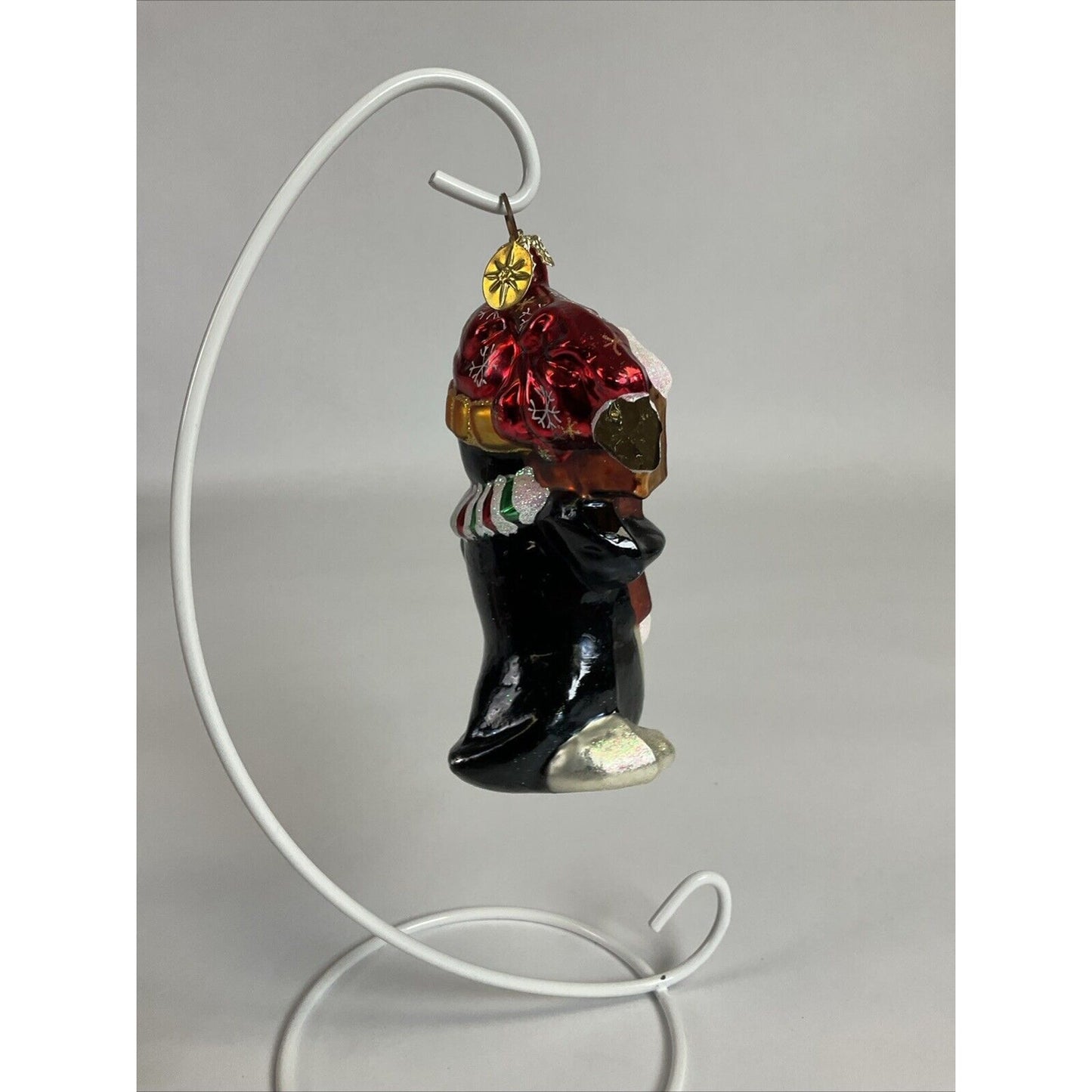 Christopher Radko Let It Snow Penguin Glass Christmas Ornament / Damaged