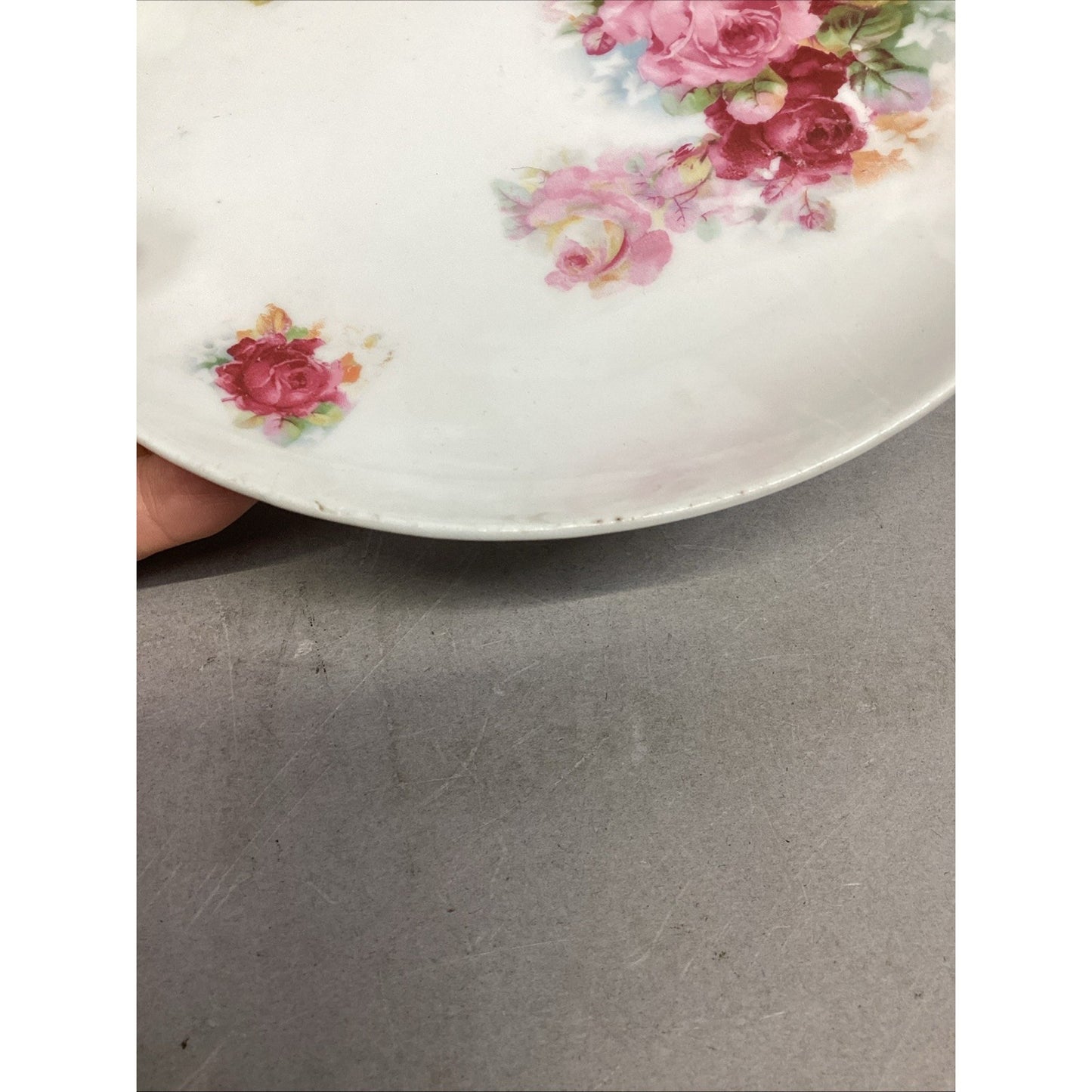 Decorative Pink Red Floral Porcelain Plate - Made In Germany - 7.5”D
