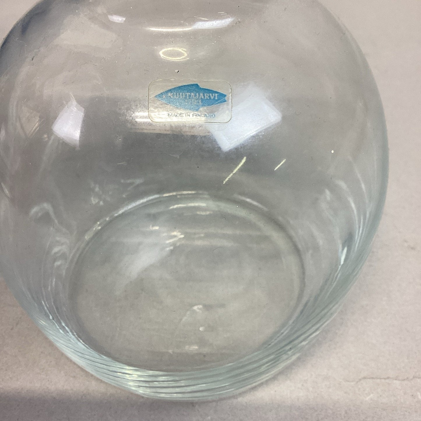 Vintage Nuutajarvi 1793 Finland Glass Scandinavian Long Neck Decanter Vase - 9”H