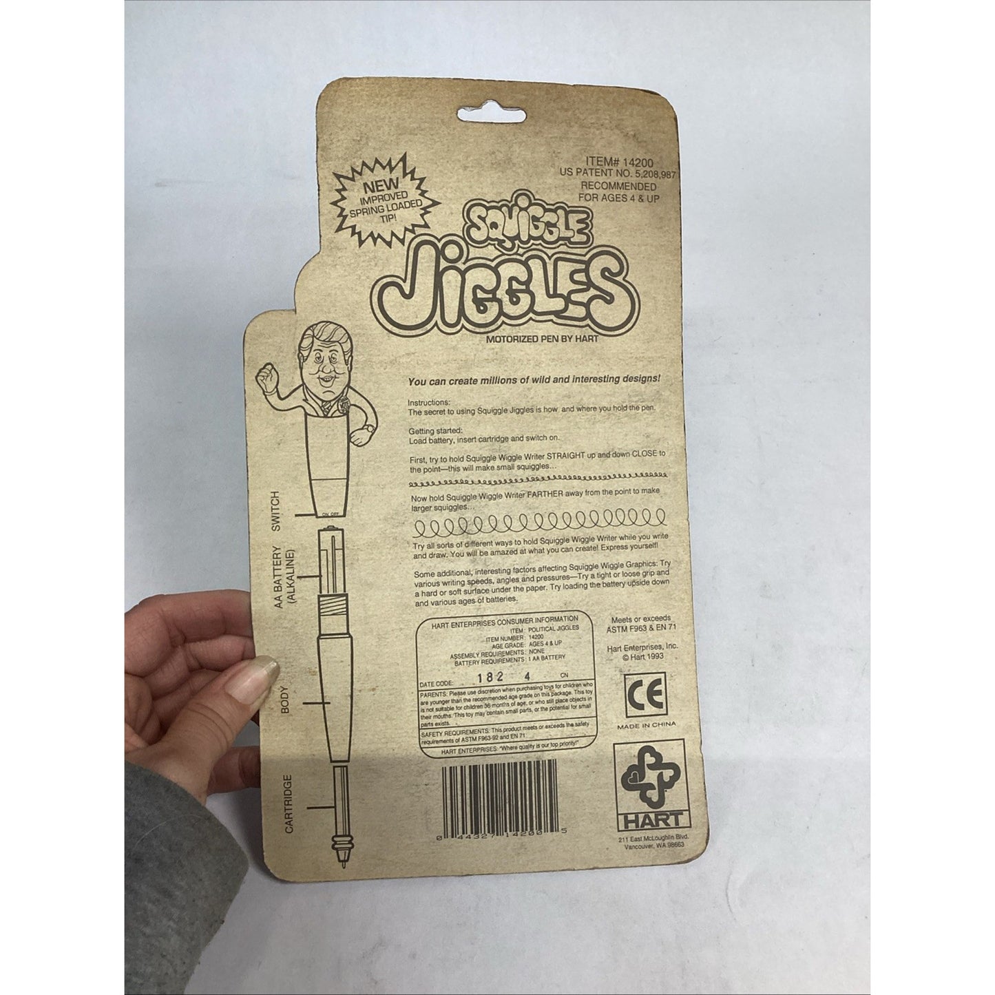 VINTAGE POLITICAL SQUIGGLE JIGGLES Motorized Pen ROSS PEROT PEN SET 1993 NIP