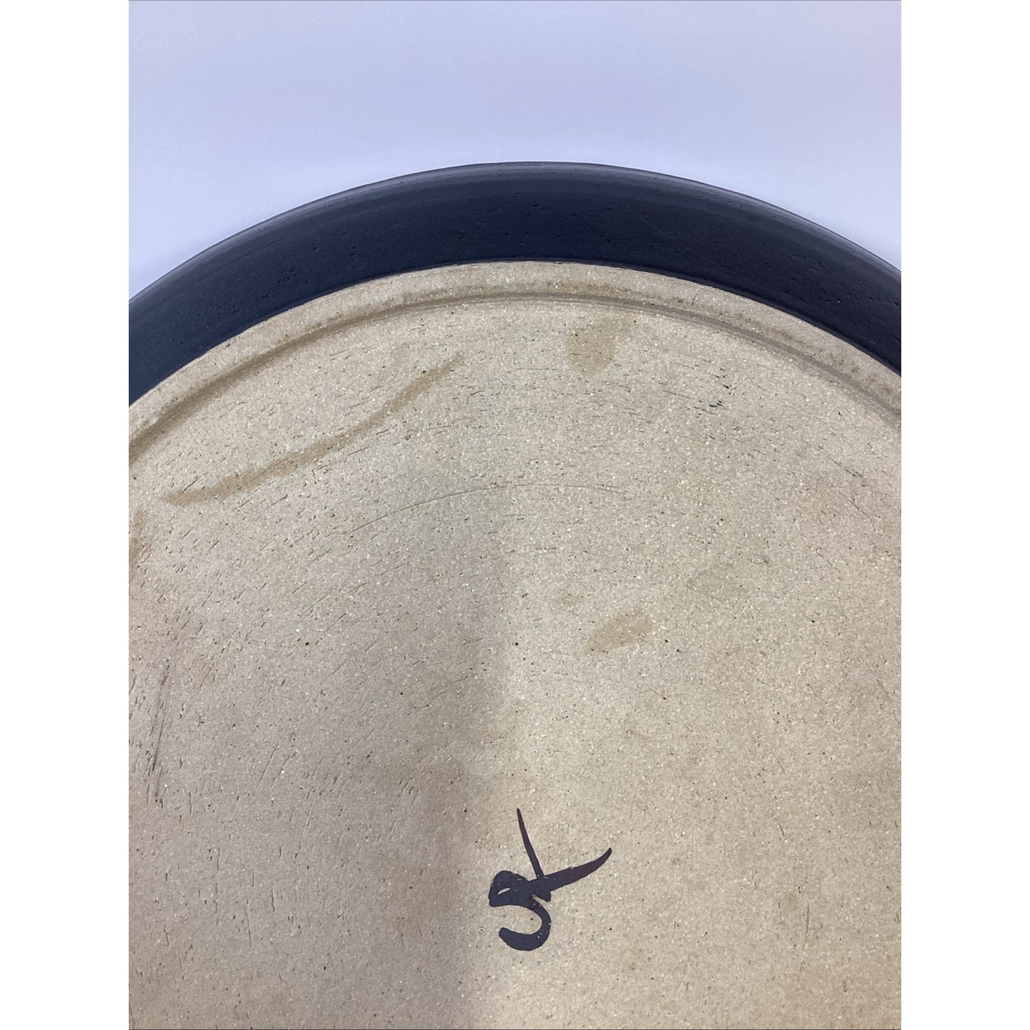 Vintage Large 14.5” Black Matte Raised Plate Platter