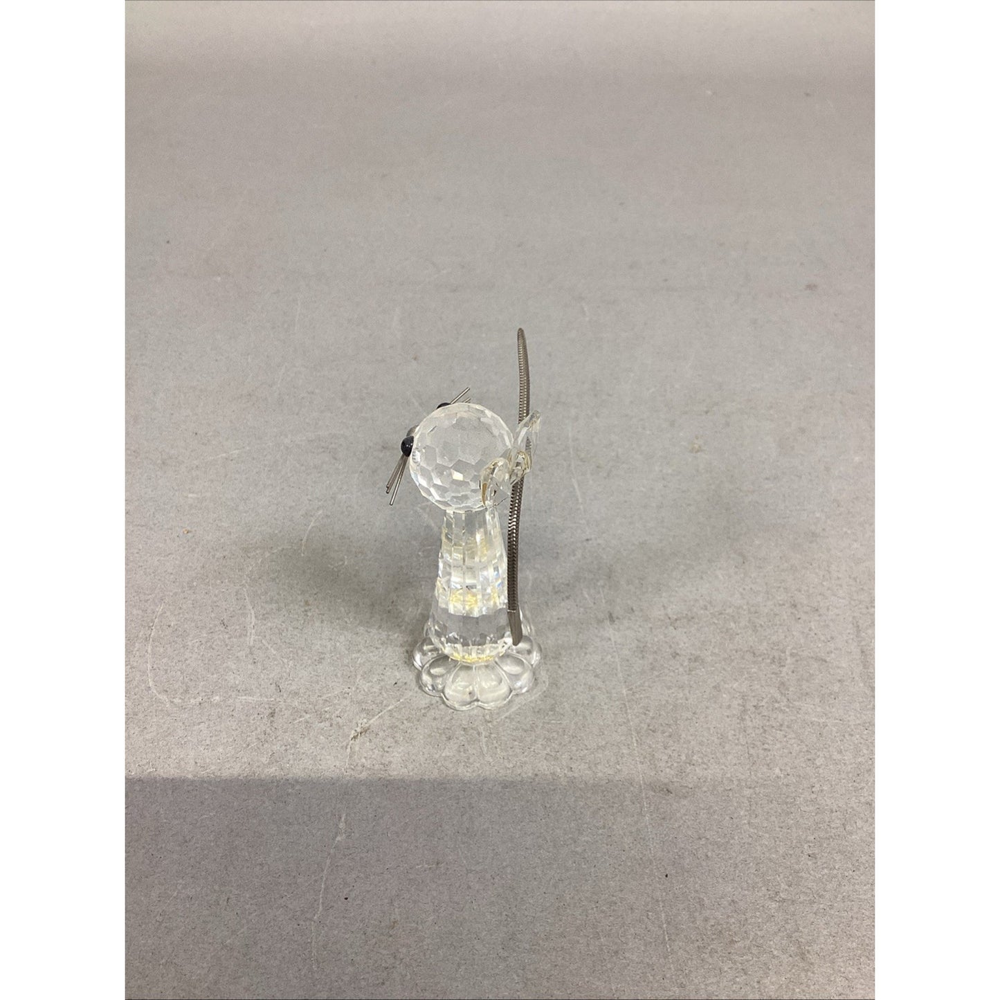 Swarovski Crystal Cat with Metal Whiskers & Flex Tail Figurine - 3”