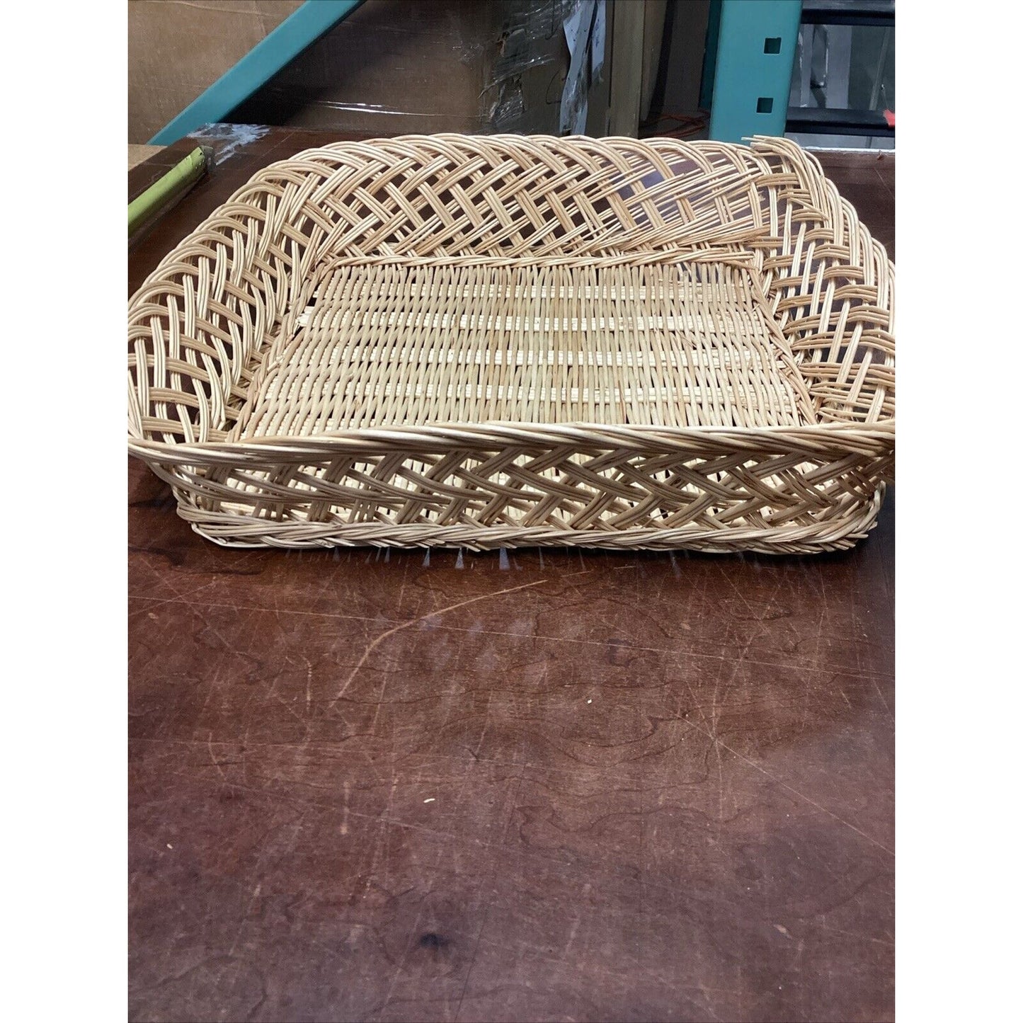 Vintage Wicker Bread Basket - 14.5”D