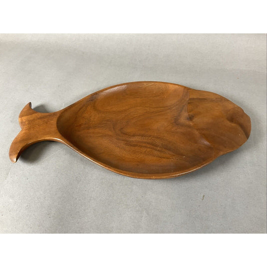 Vintage Monkey Pod Fish Dish