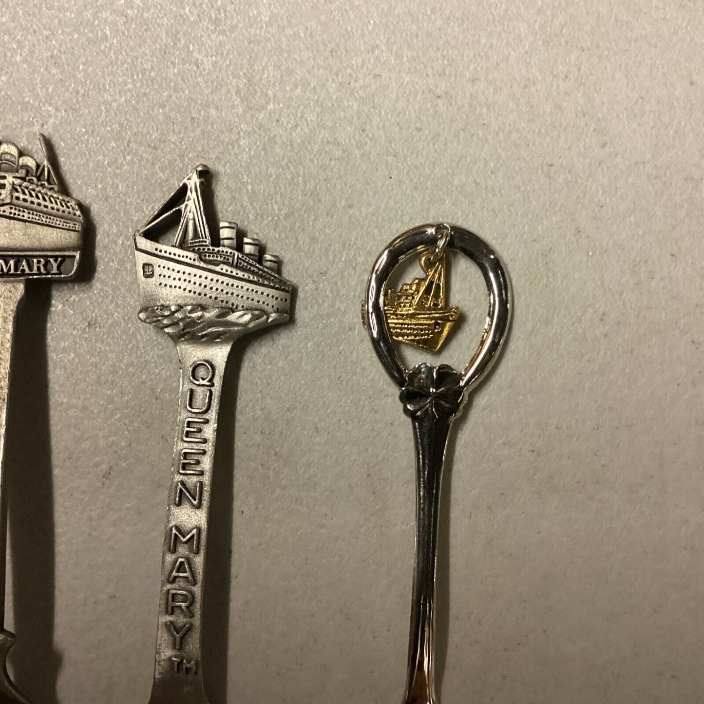 Queen Mary Lot Of 8 Souvenir Ship Spoons