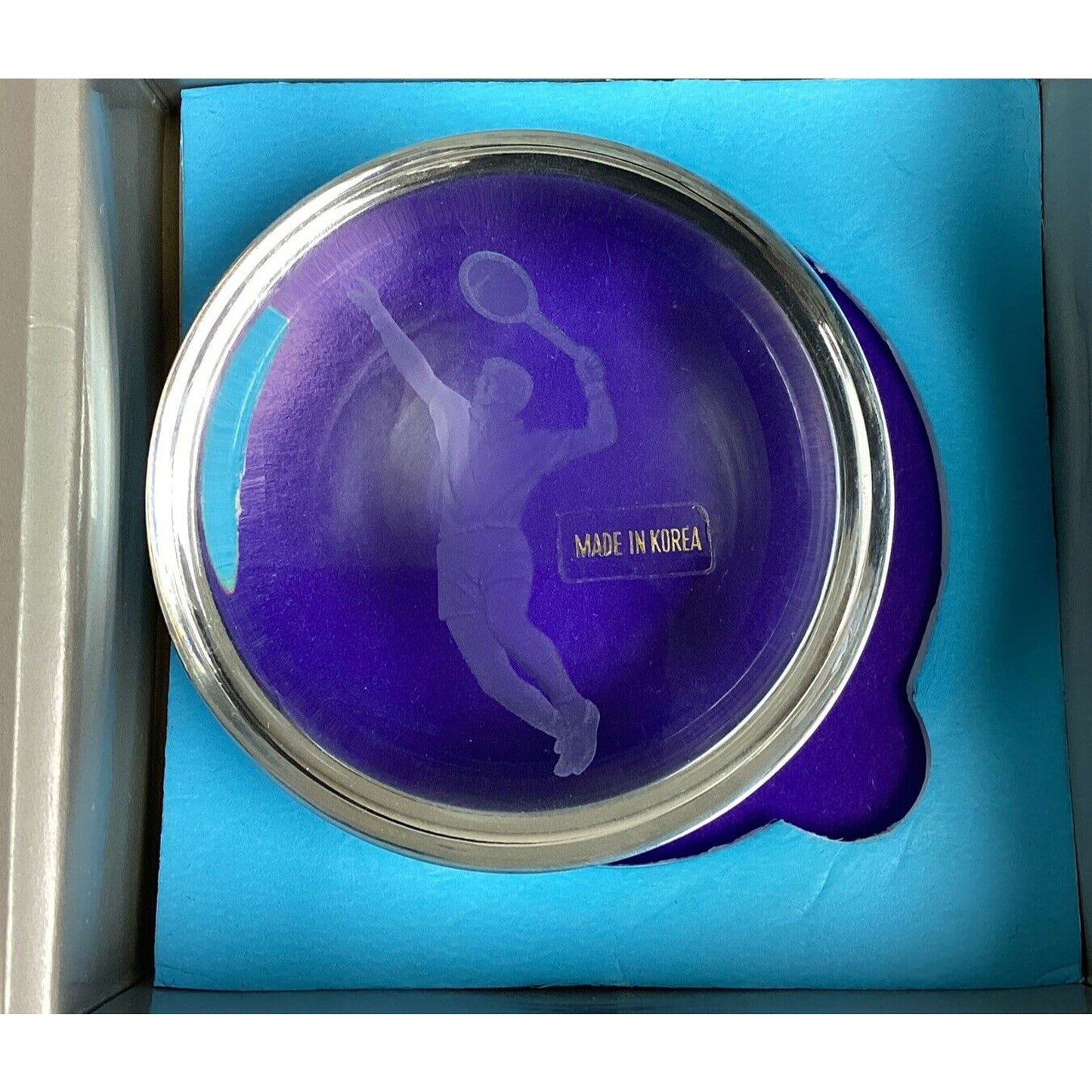 Jefferson Hi-Lite Crystal Art Engraving Series Tennis Player Paper Weight