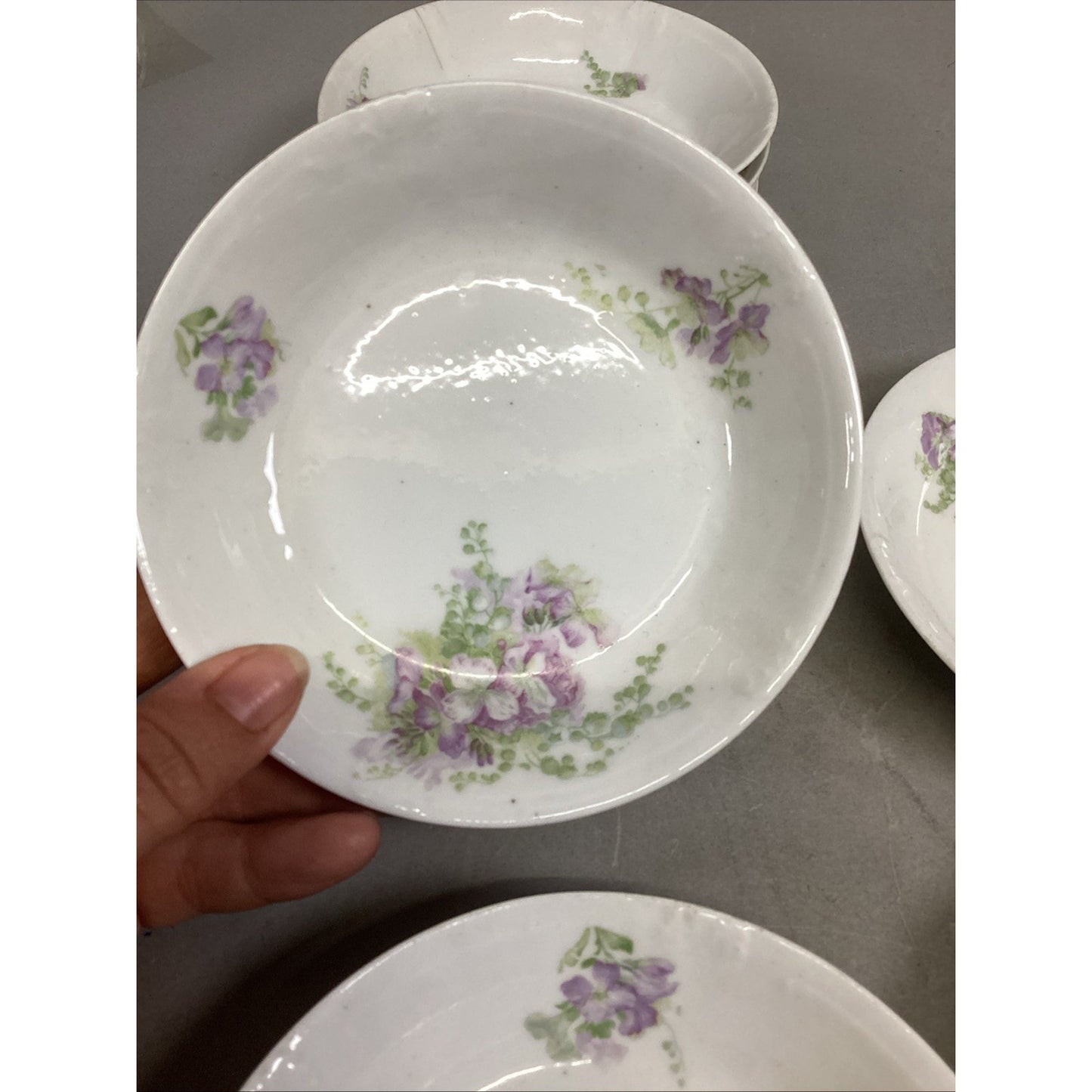 Set of 20 Limoges France Lavender Floral Plates/Bowls/Saucers