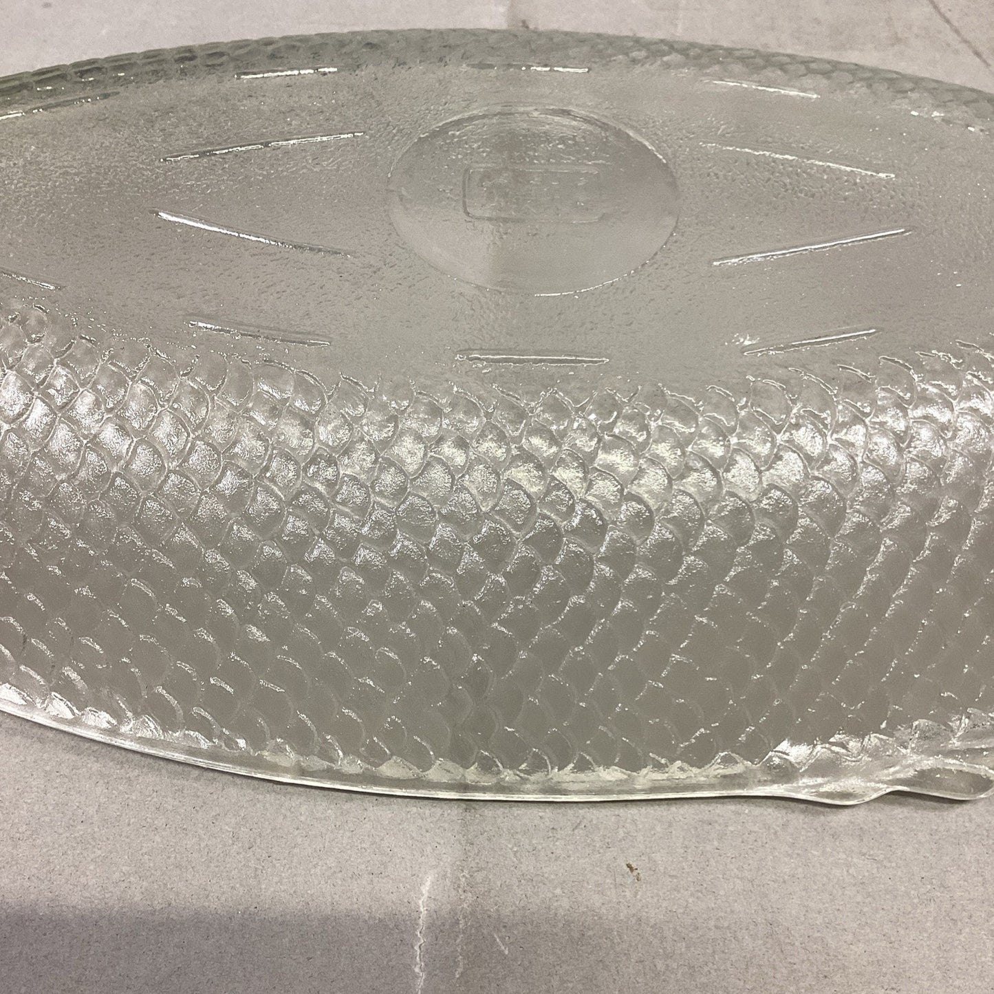 GLASSBAKE 18" Clear Glass Fish Shaped Baking Dish Platter Vintage # J141