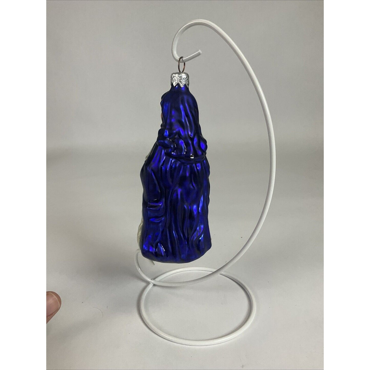 PATRICIA BREEN Glass Ornament St. Ursula Sailboat Ship Fish Cobalt Blue Robe