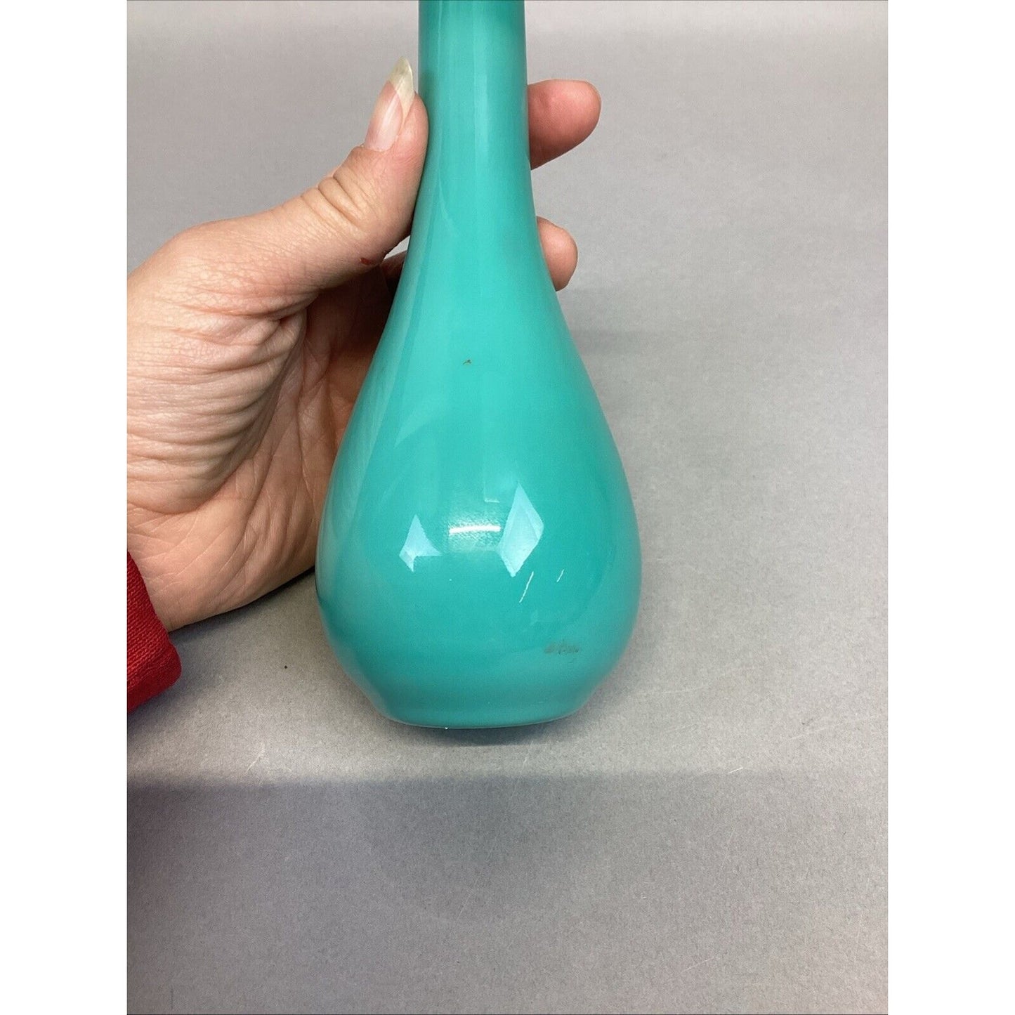 Light Aqua Glass Vase - 6.25”