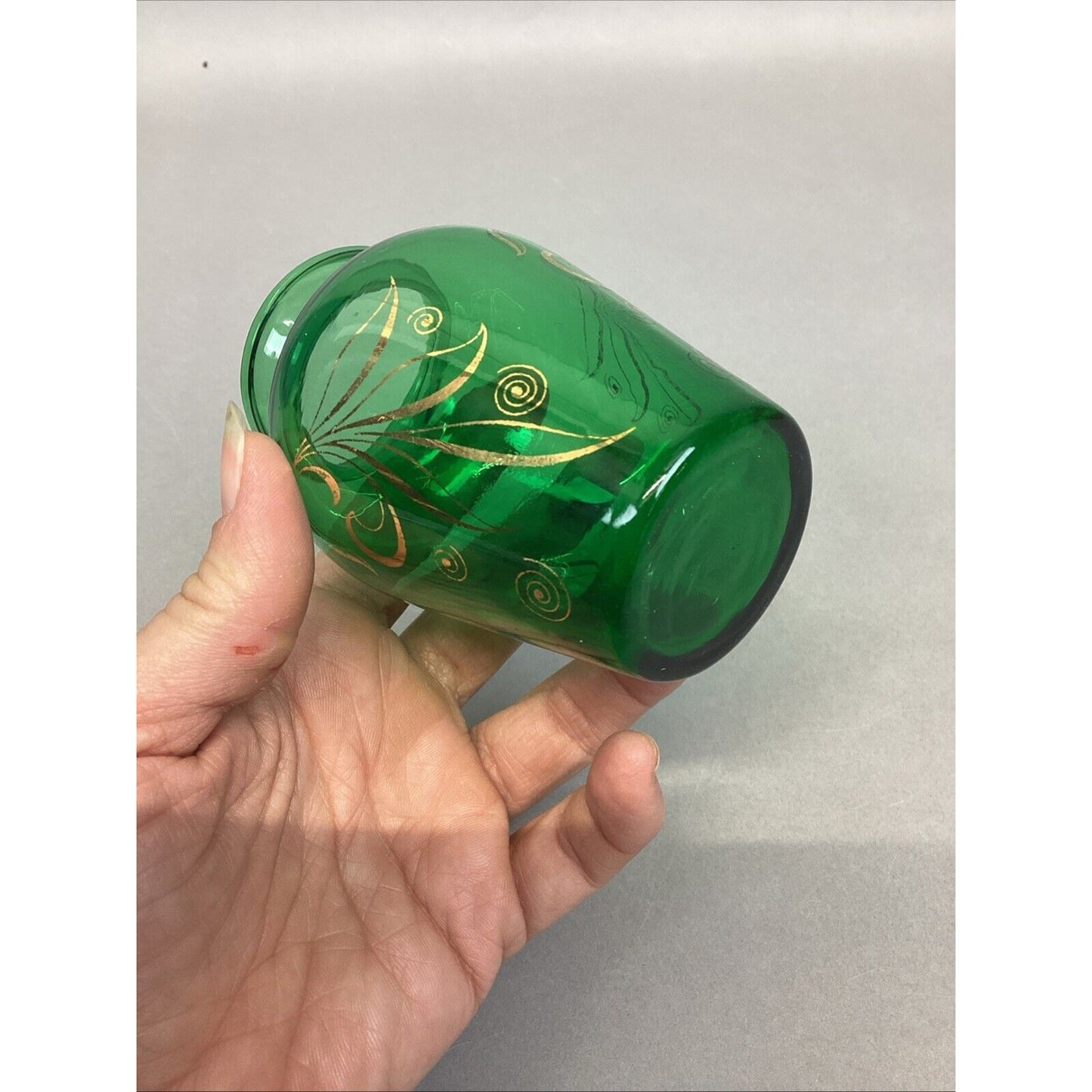 Vintage 1950s Anchor Hocking Emerald Green Mini Glass Vase - 3.75”