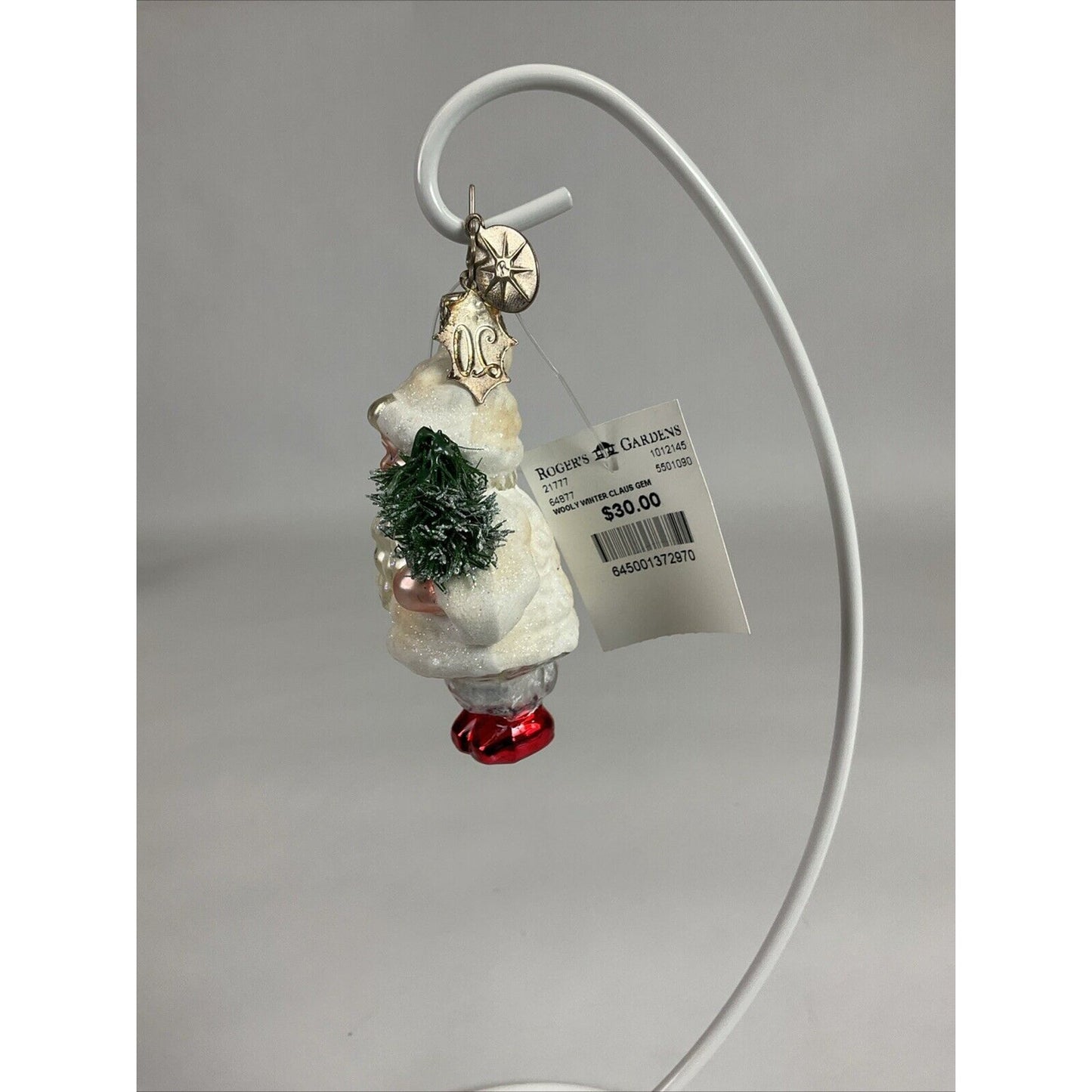 Radko Ornament - "Wooly Winter Claus Gem" - Santa with christmas tree