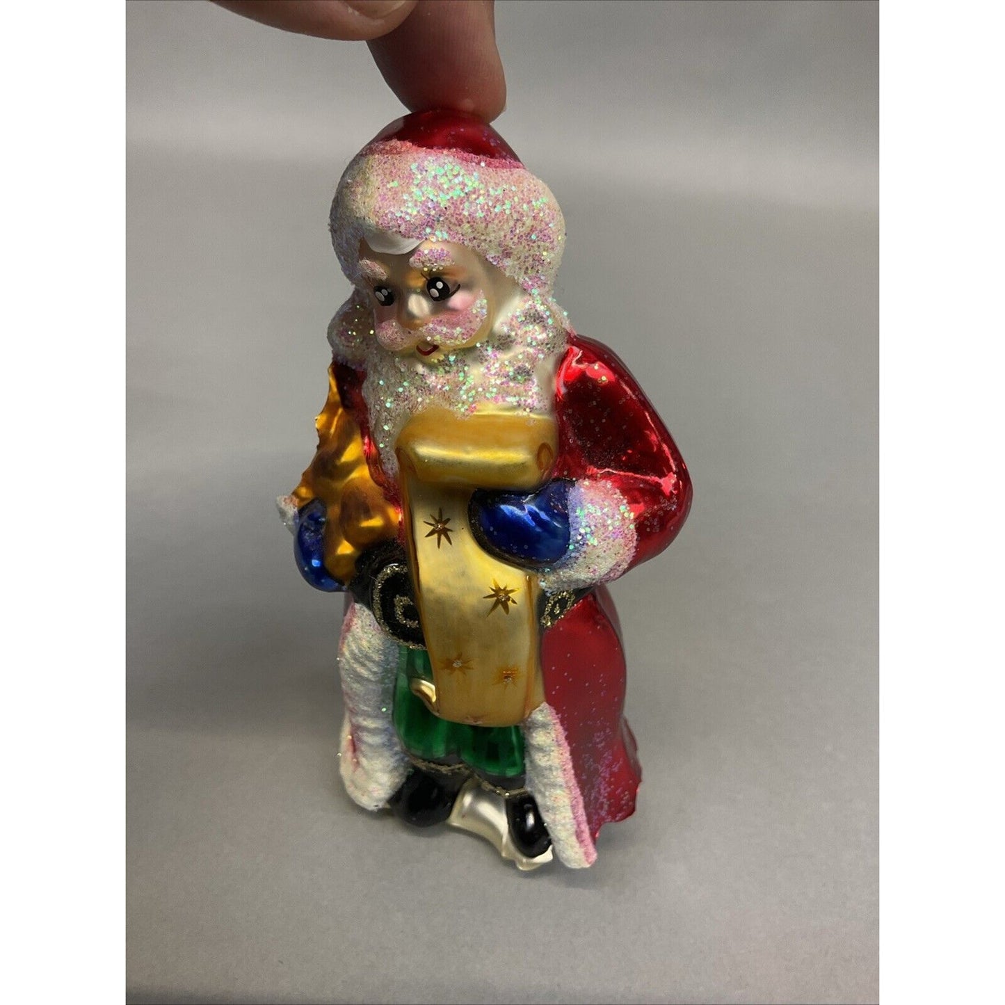 Radko Saks 5th Ave Santa Millenium + Santa List Christmas Ornaments / Damaged